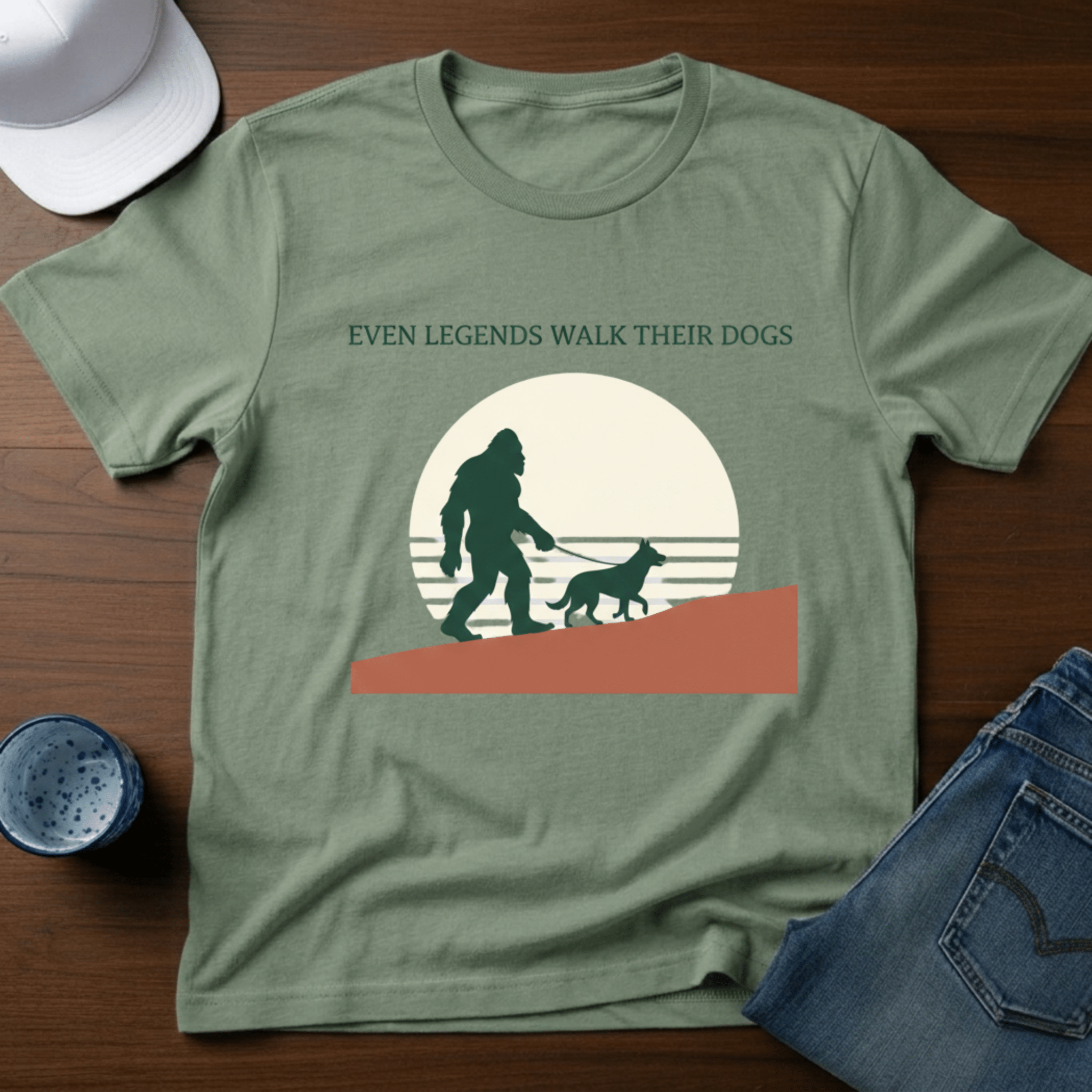 Even Legends Walk Their Dogs T-Shirt - Deadpan Outdoors Co.