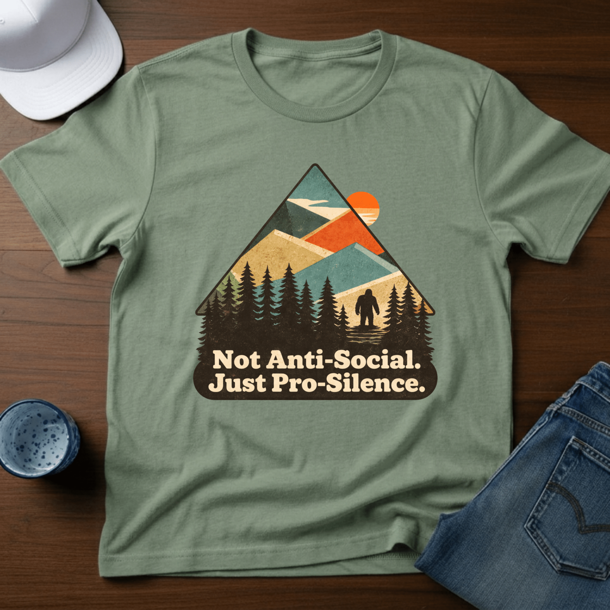 Not Anti - Social. - Just Pro - Silence T-Shirt - Deadpan Outdoors Co.