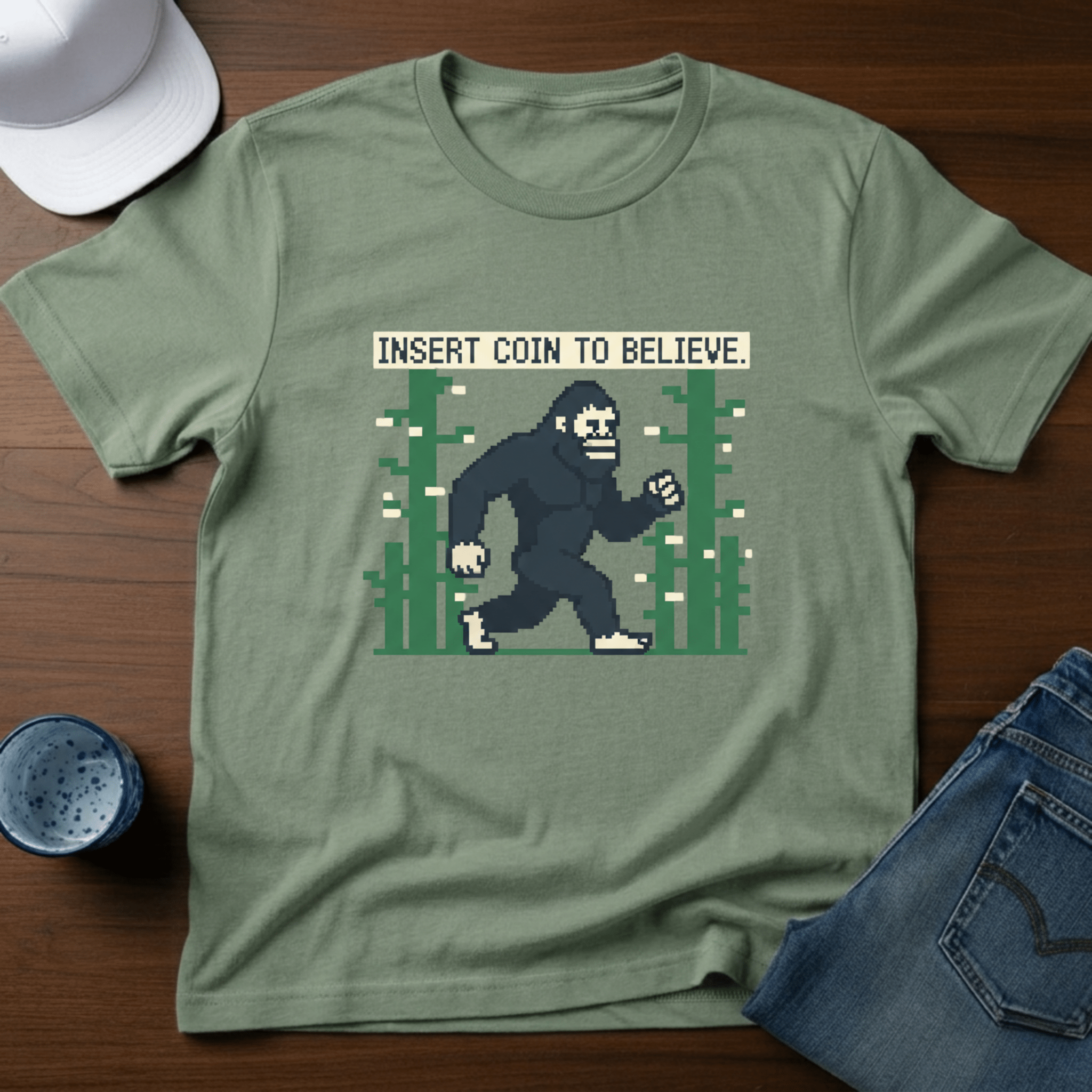 Insert Coin To Believe T-Shirt - Deadpan Outdoors Co.