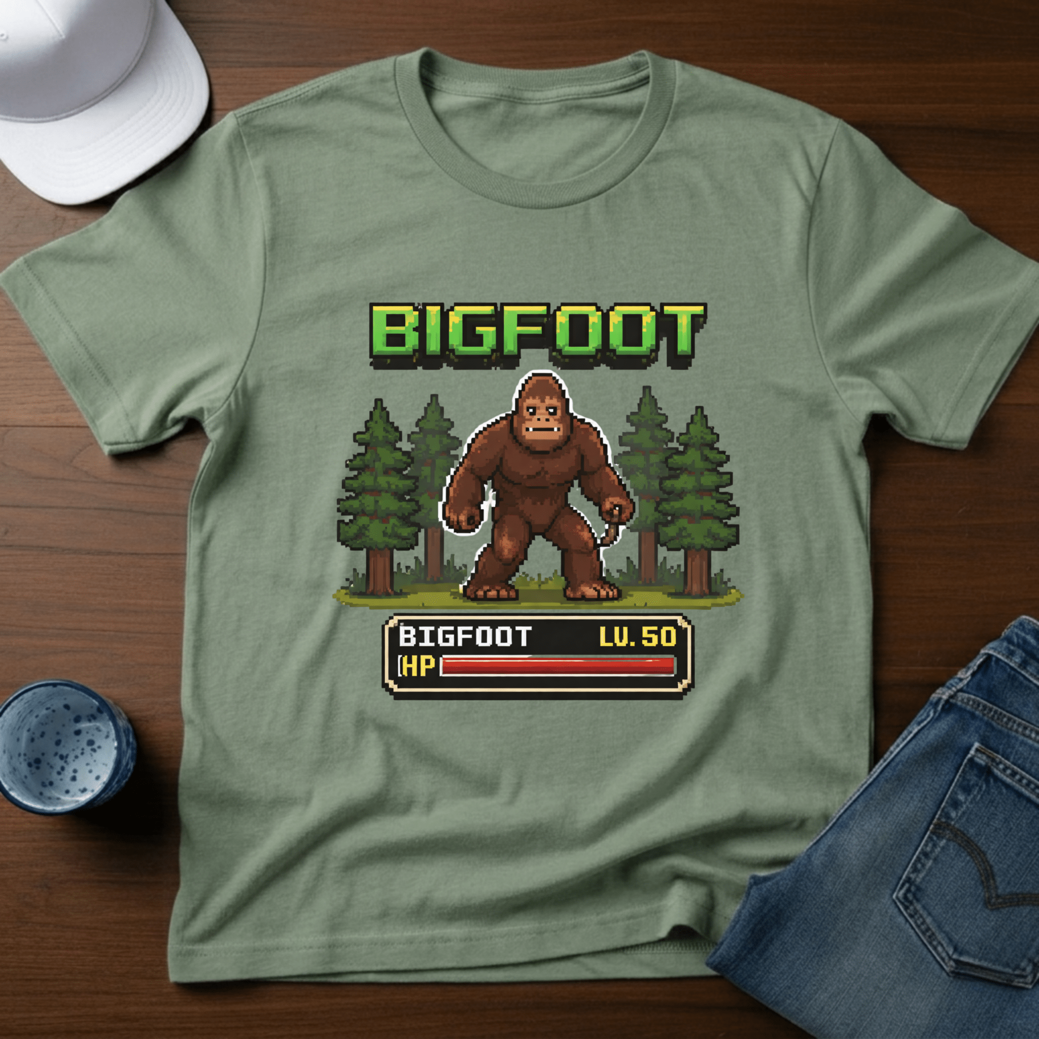 Bigfoot Retro Game T-Shirt - Deadpan Outdoors Co.