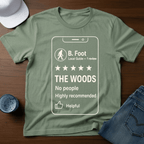 Bigfoot Review - 5 Stars for The Woods T-Shirt - Deadpan Outdoors Co.