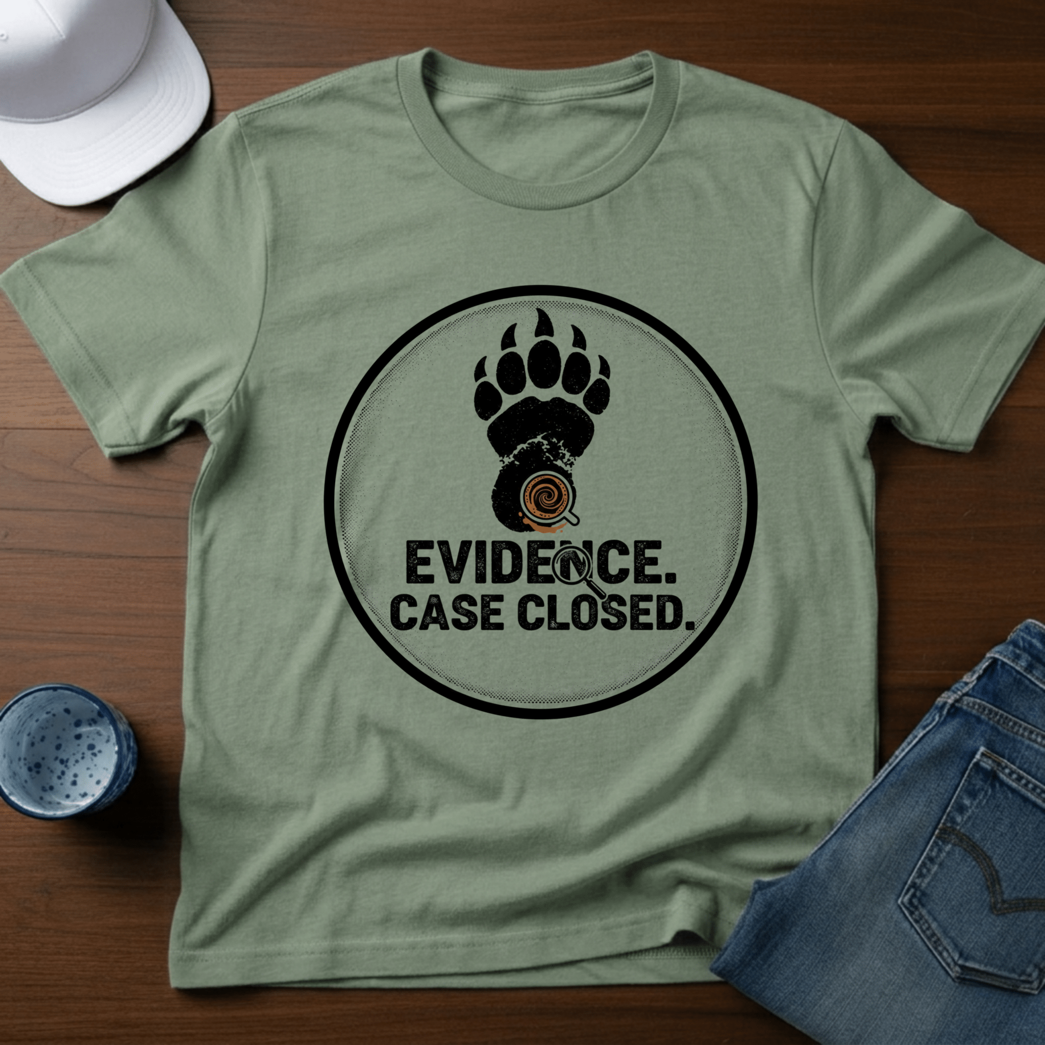 Evidence. Case Closed T-Shirt - Deadpan Outdoors Co.