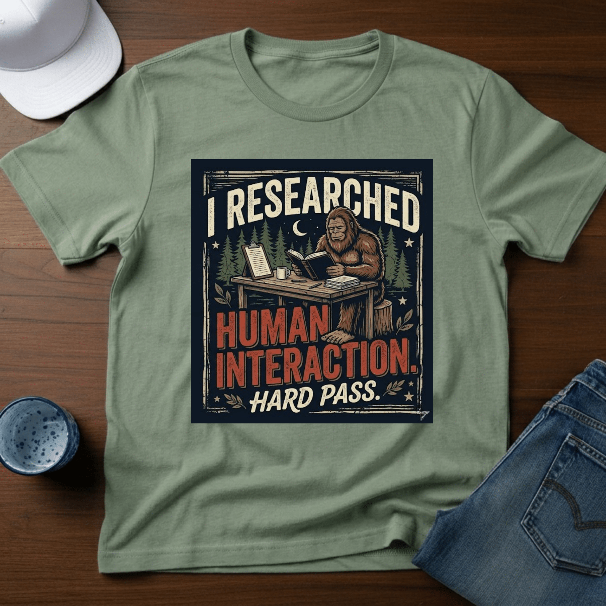 I Researched Human Behavior - Hard Pass T-Shirt - Deadpan Outdoors Co.
