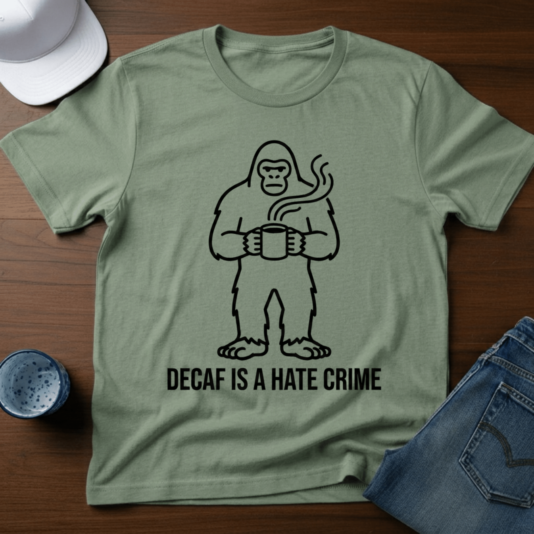 Decaf Is A Hate Crime T-Shirt - Deadpan Outdoors Co.