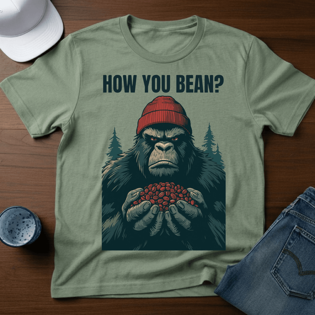 How You Bean T-Shirt - Funny Sasquatch Coffee Tee - Deadpan Outdoors Co.