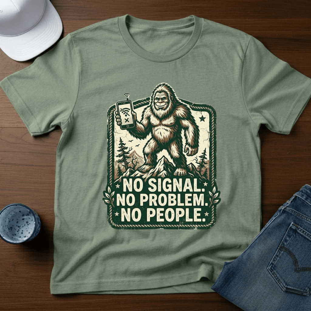 No Signal. No Problem. No People. T-Shirt - Deadpan Outdoors Co.