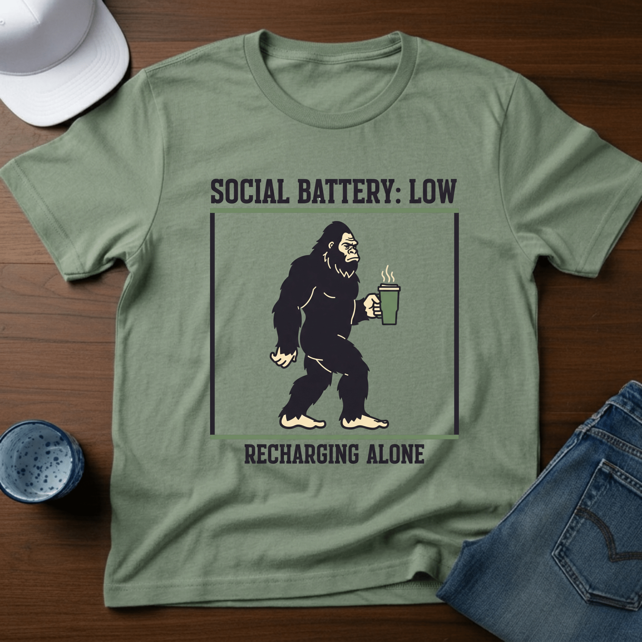Social Battery Low T-Shirt - Deadpan Outdoors Co.