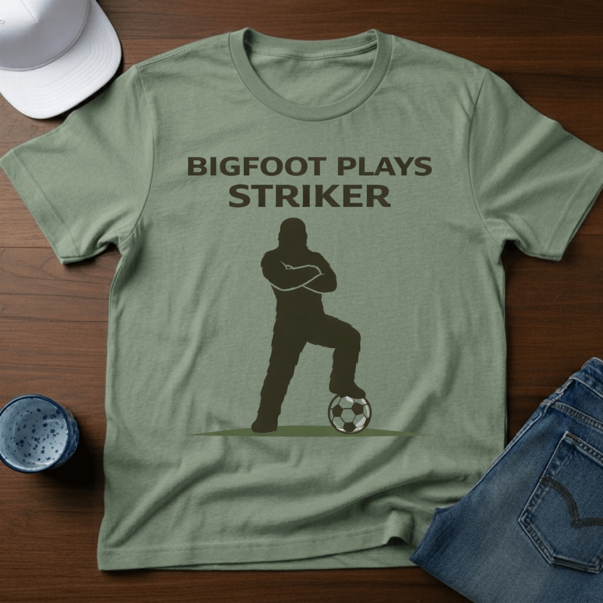 Bigfoot Plays Striker T-Shirt - Deadpan Outdoors Co.