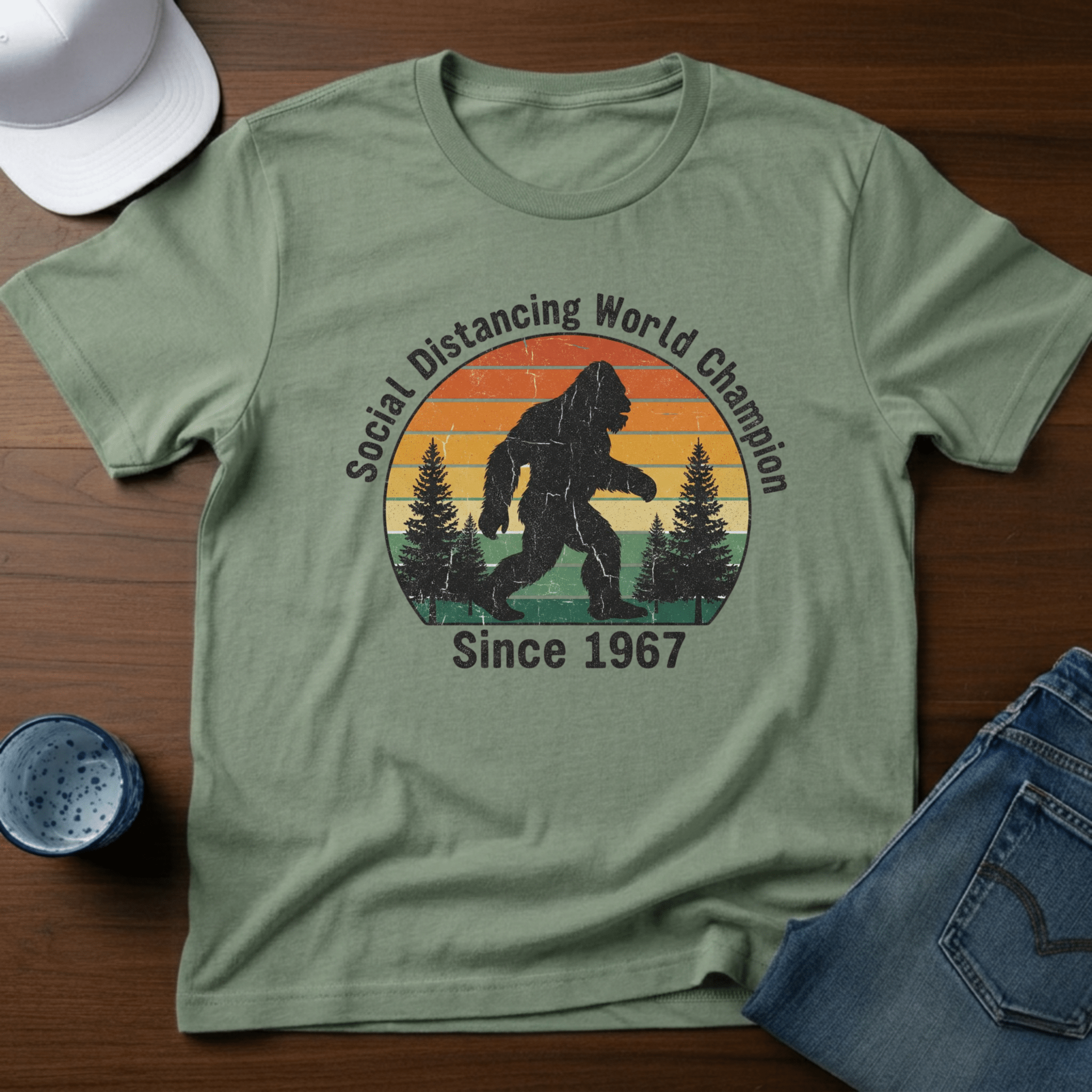 Social Distancing World Champion T-Shirt - Deadpan Outdoors Co.