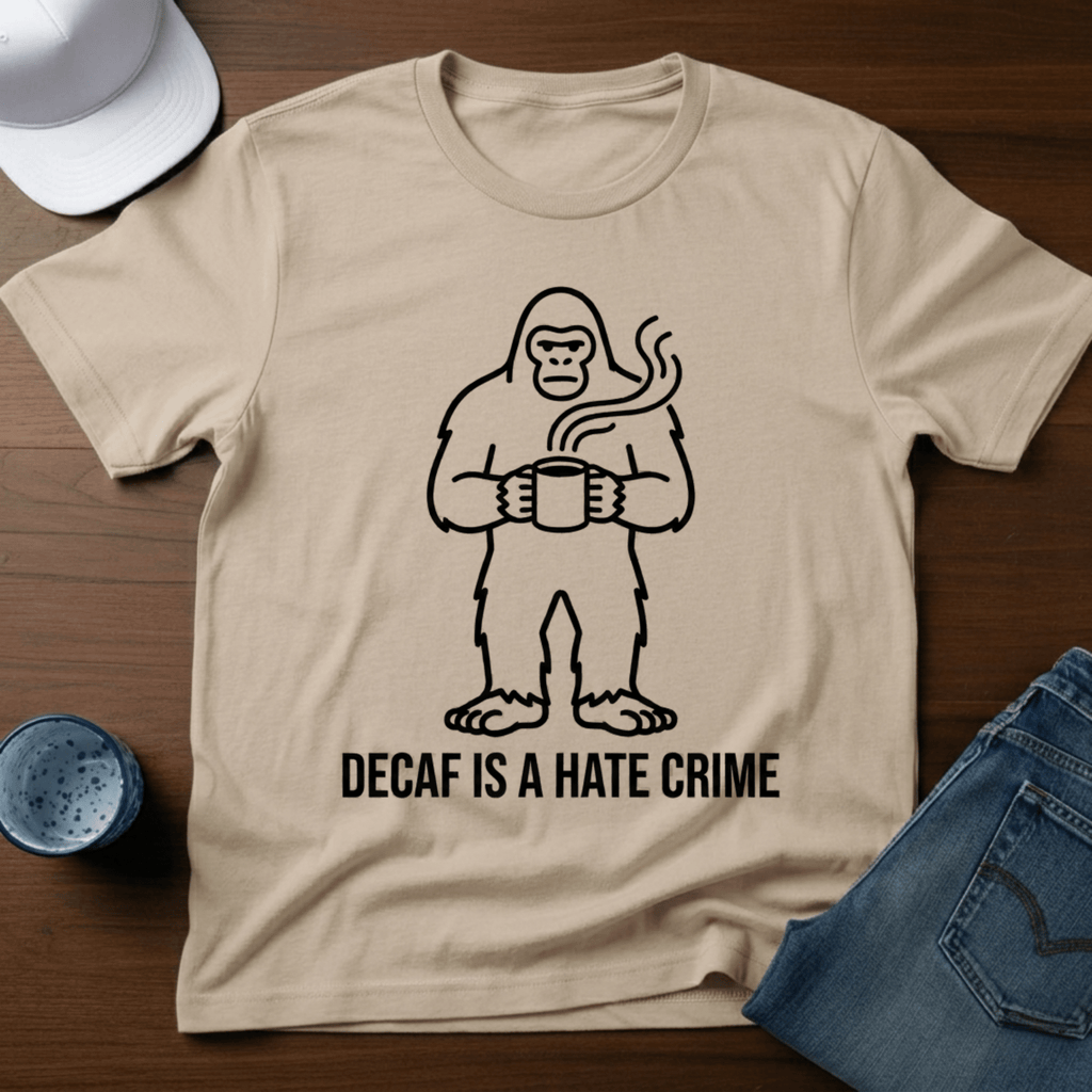 Decaf Is A Hate Crime T-Shirt - Deadpan Outdoors Co.