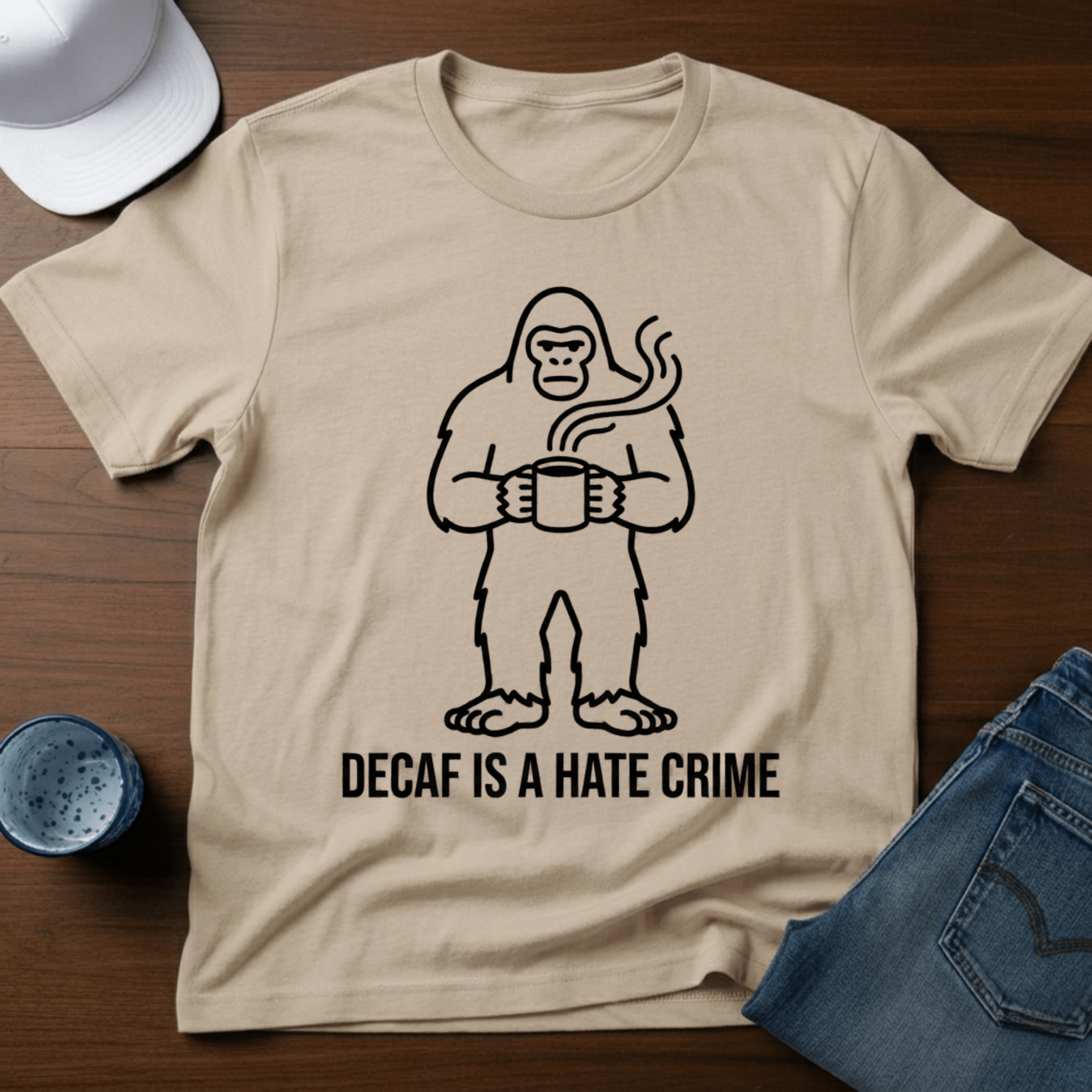 Decaf Is A Hate Crime T-Shirt - Deadpan Outdoors Co.