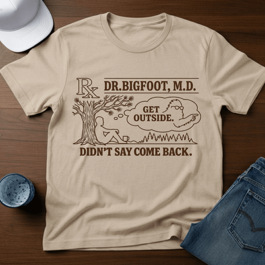 Dr. Bigfoot M.D. - Get Outside - Didn't Say Come Back T-Shirt - Deadpan Outdoors Co.
