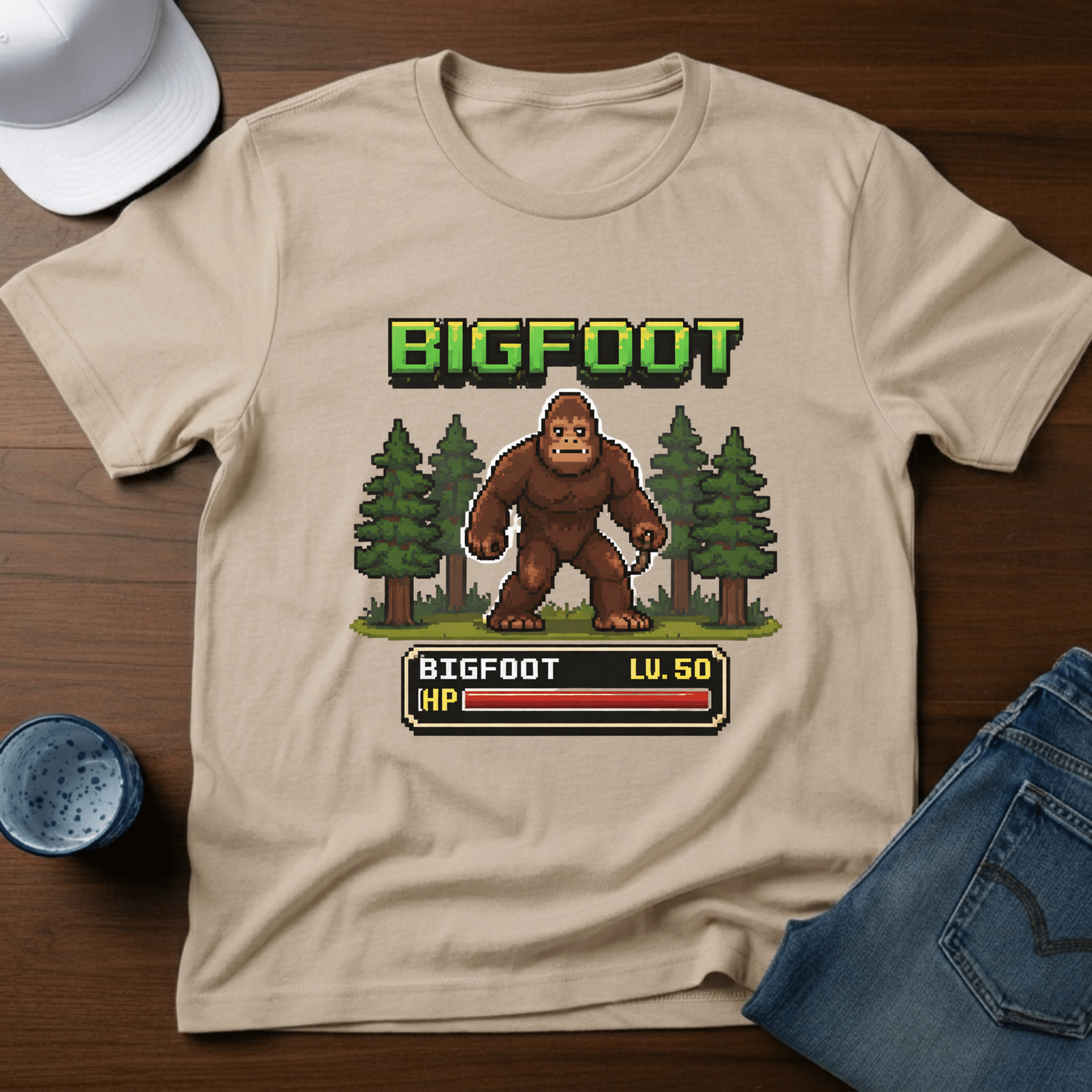 Bigfoot Retro Game T-Shirt - Deadpan Outdoors Co.