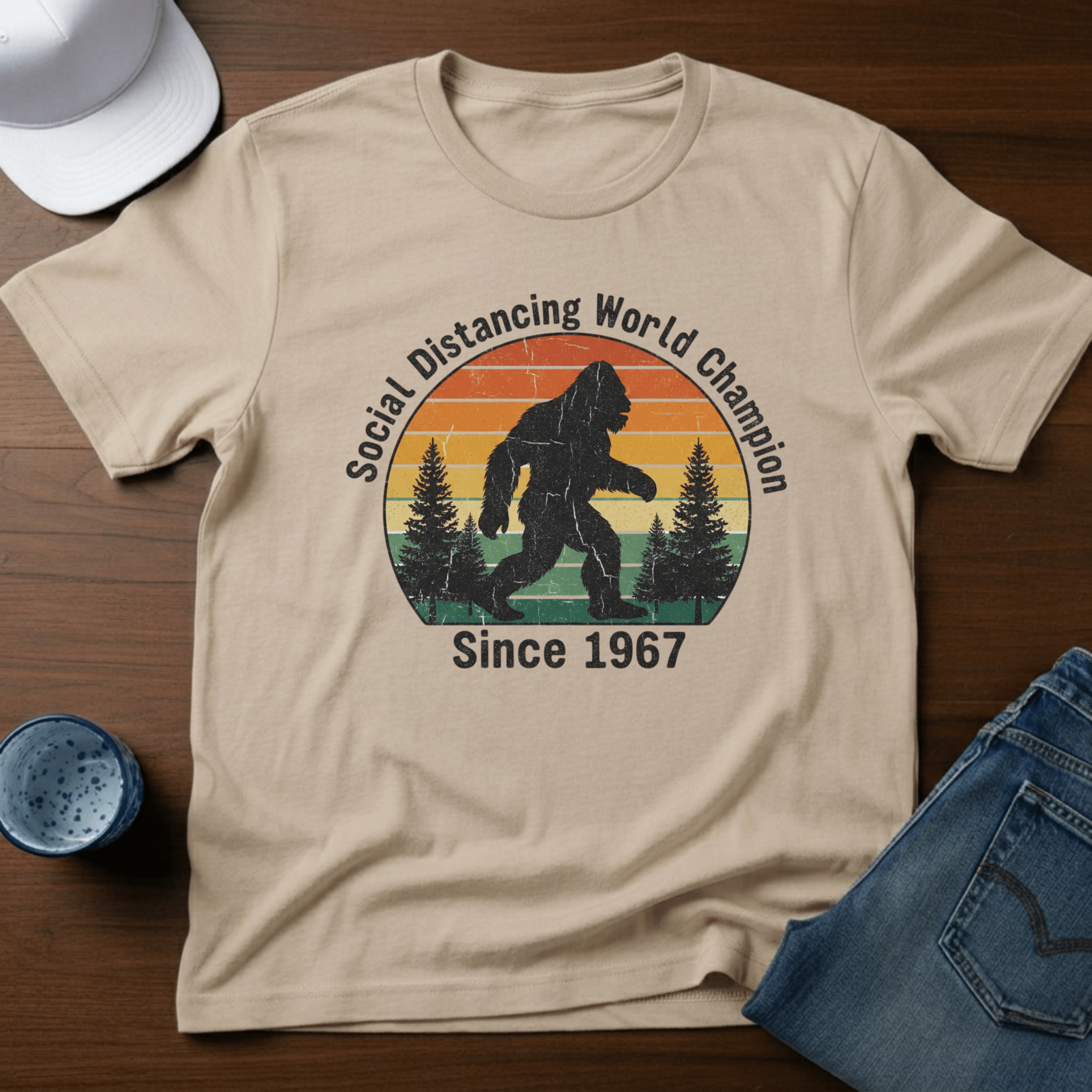 Social Distancing World Champion T-Shirt - Deadpan Outdoors Co.