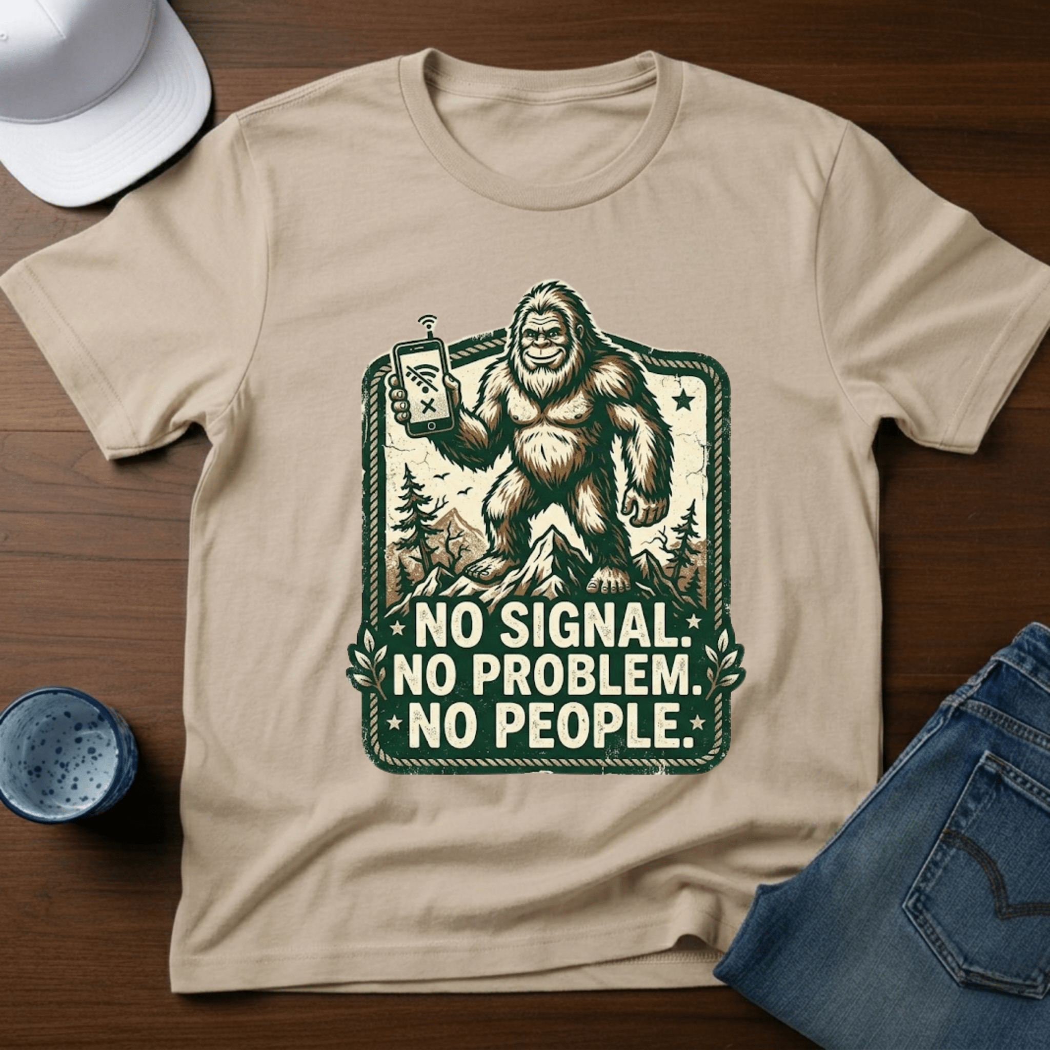 No Signal. No Problem. No People. T-Shirt - Deadpan Outdoors Co.