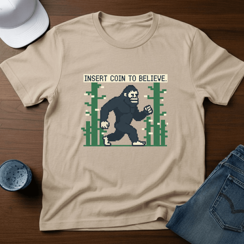 Insert Coin To Believe T-Shirt - Deadpan Outdoors Co.