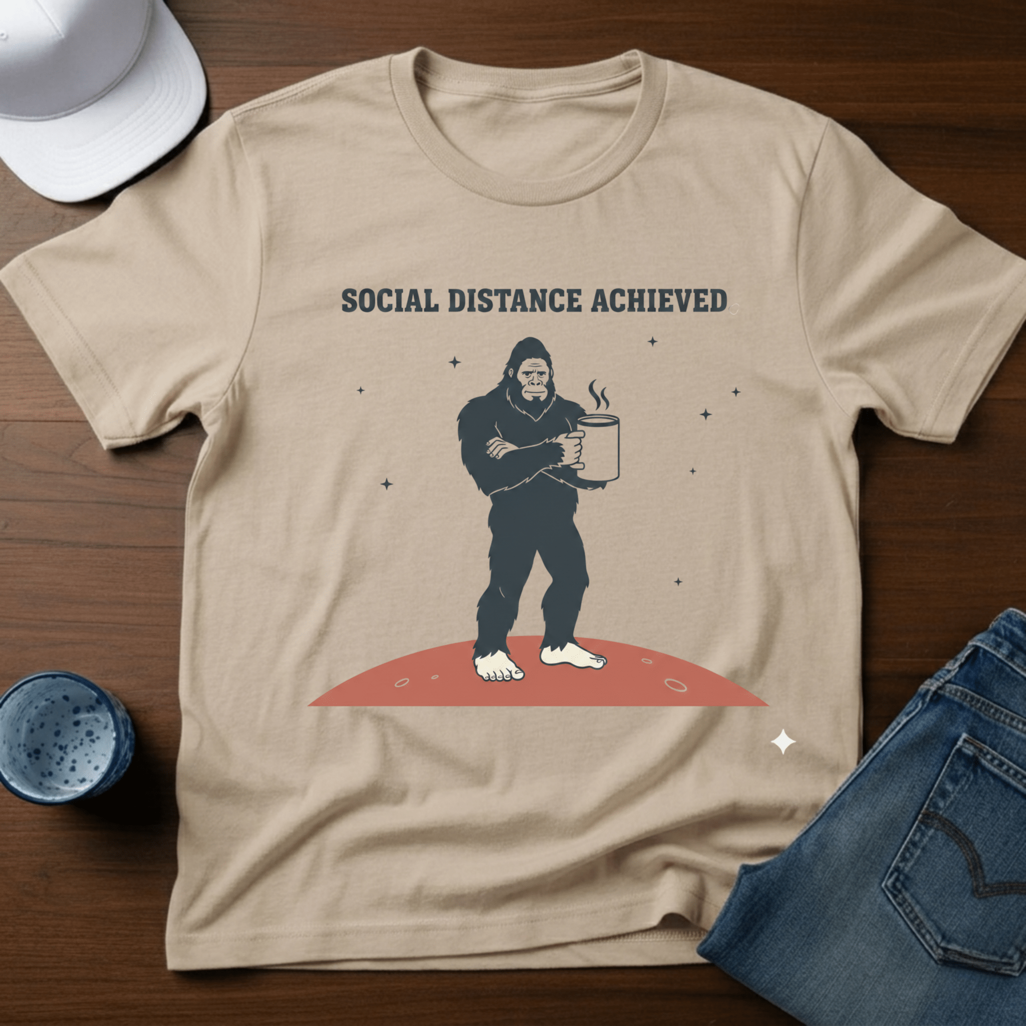 Social Distance Achieved T-Shirt - Deadpan Outdoors Co.