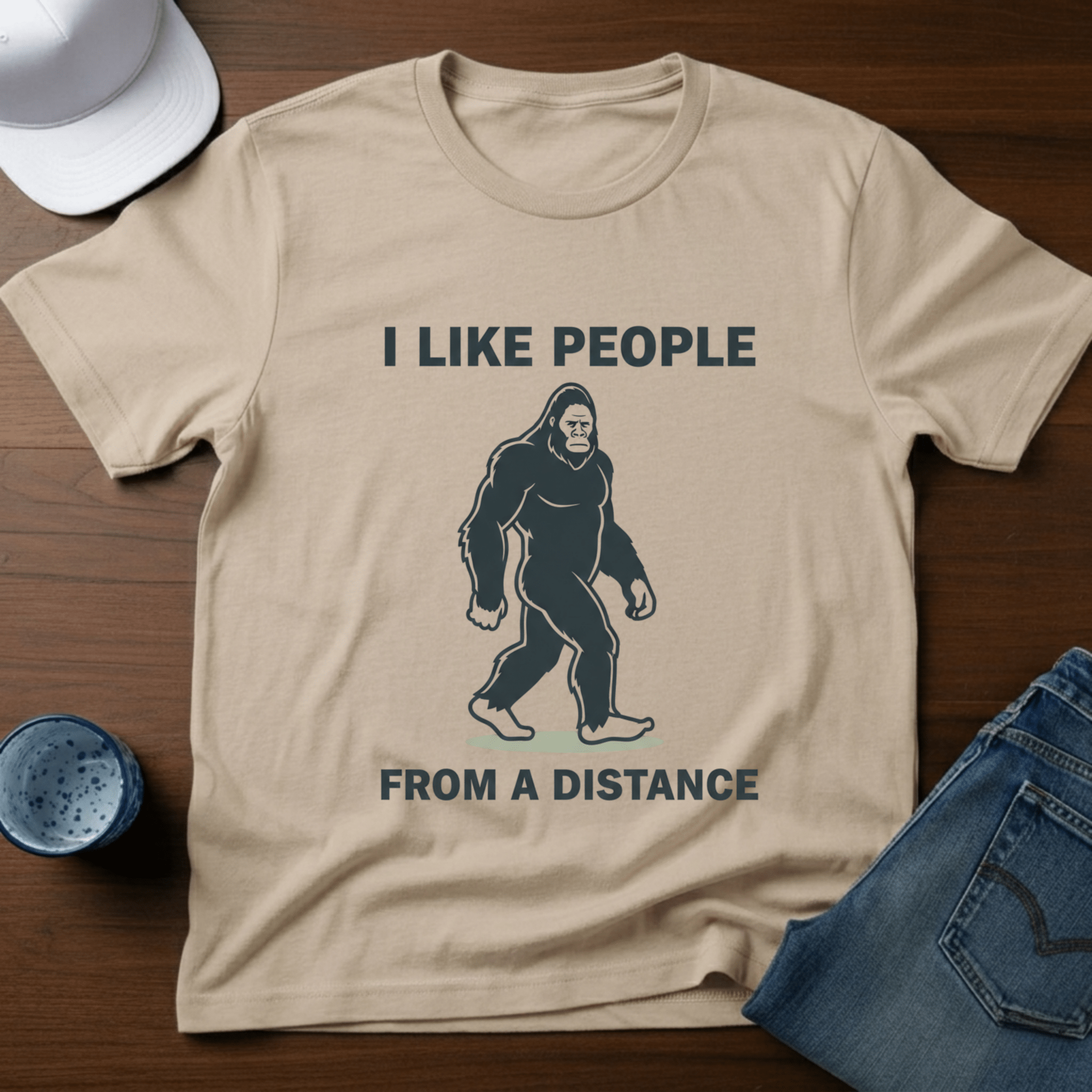 I Like People From A Distance T-Shirt - Deadpan Outdoors Co.