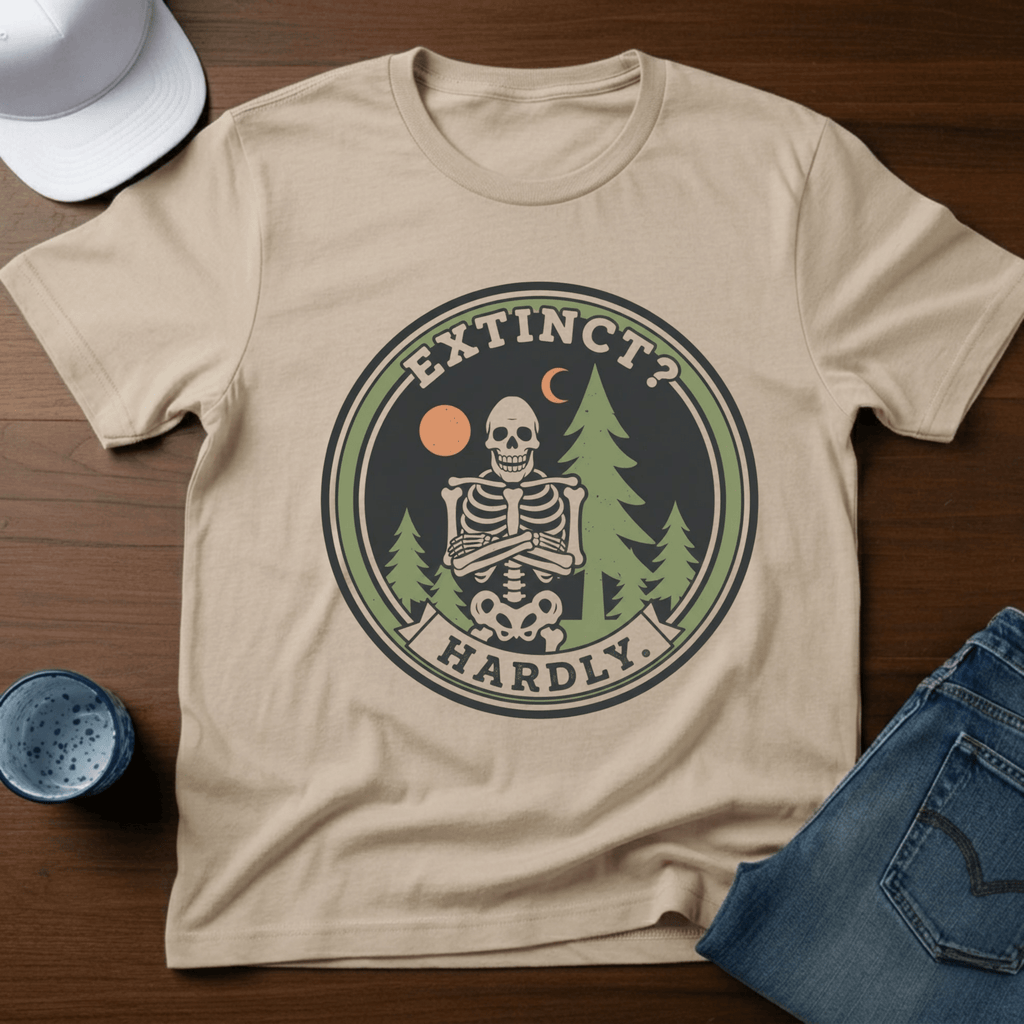 Extinct? Hardly T-Shirt - Deadpan Outdoors Co.