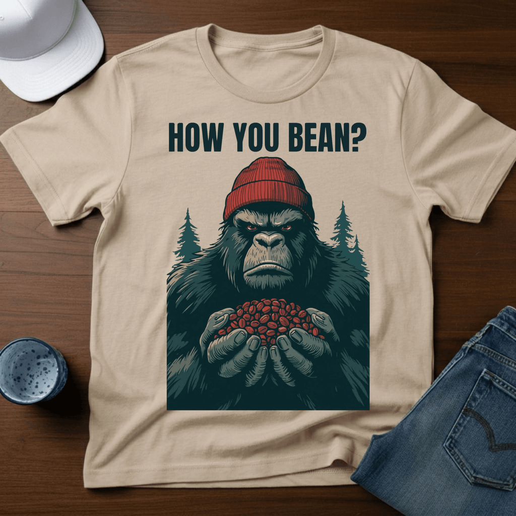 How You Bean T-Shirt - Funny Sasquatch Coffee Tee - Deadpan Outdoors Co.