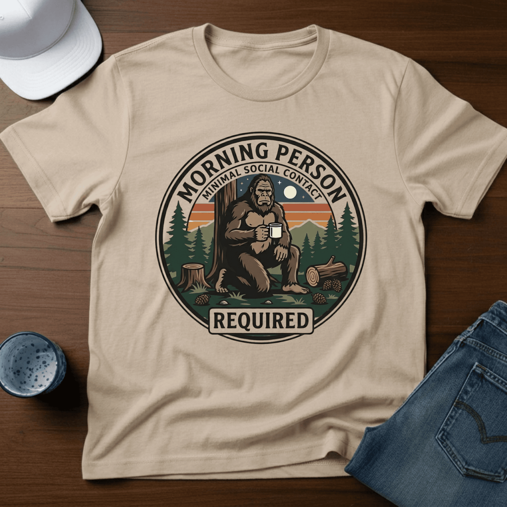 Morning Person Minimal Social Contact Required T-Shirt - Deadpan Outdoors Co.