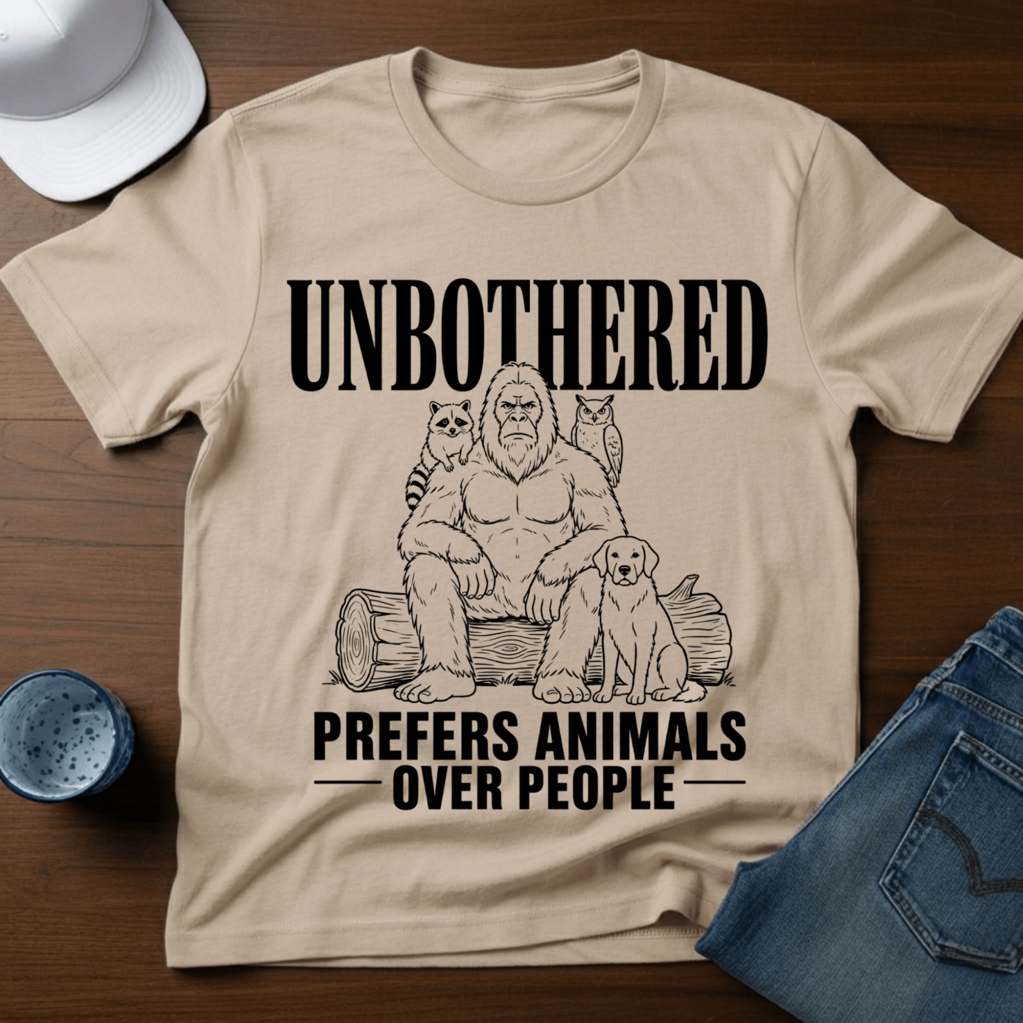 Unbothered - Prefers Animals Over People T-Shirt - Deadpan Outdoors Co.