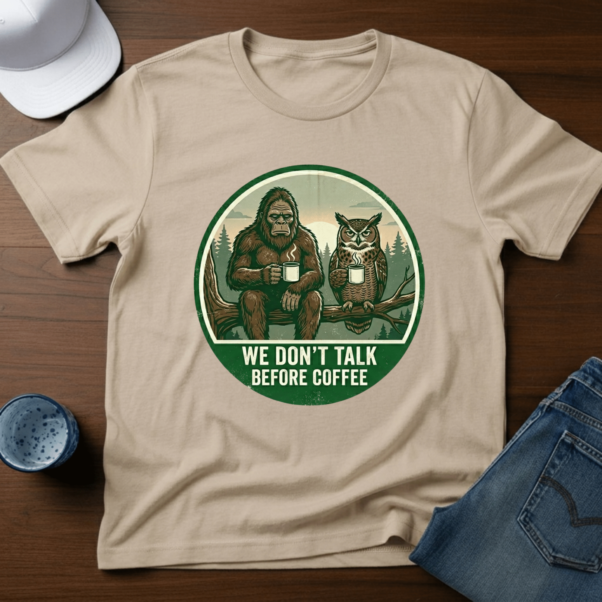 We Don't Talk Before Coffee T-Shirt - Deadpan Outdoors Co.