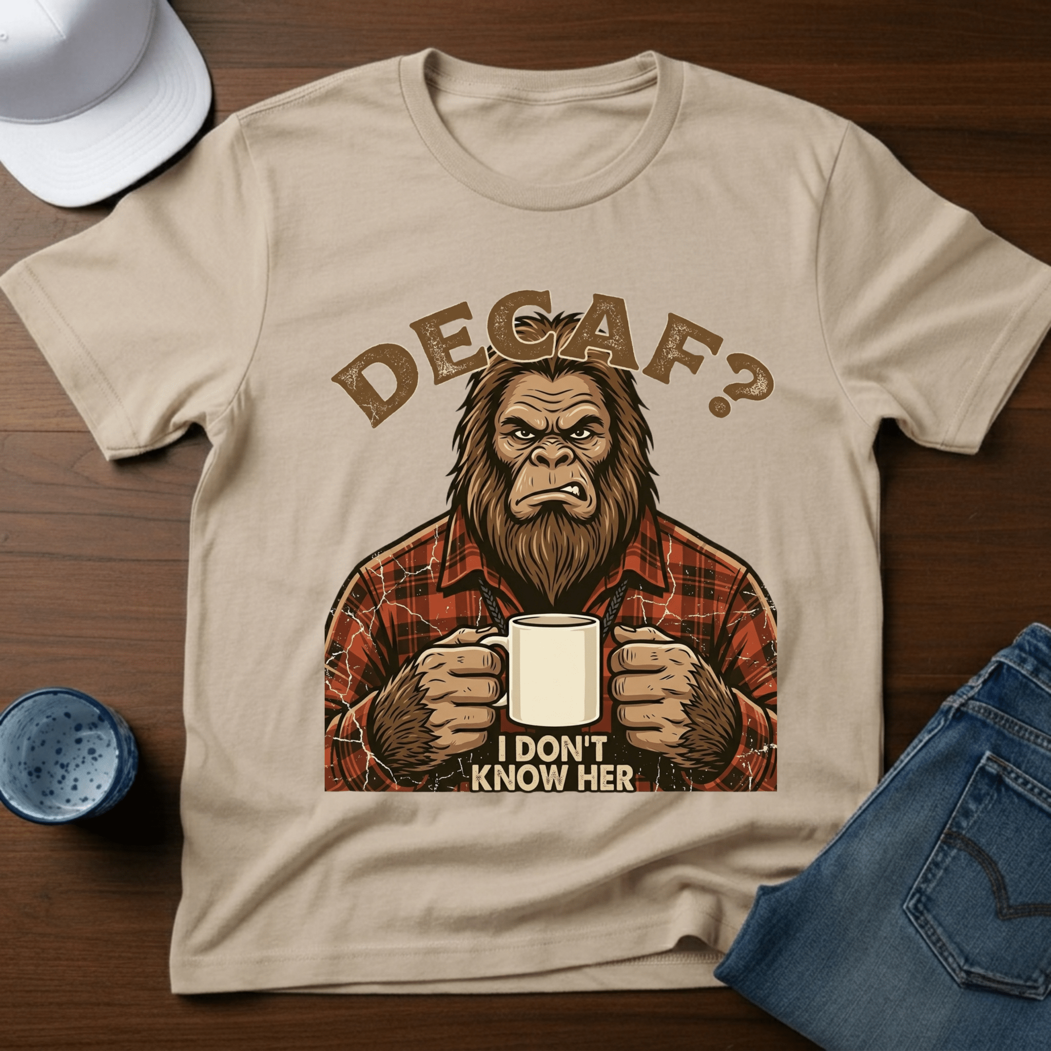 Decaf? I Don't Know Her T-Shirt - Deadpan Outdoors Co.