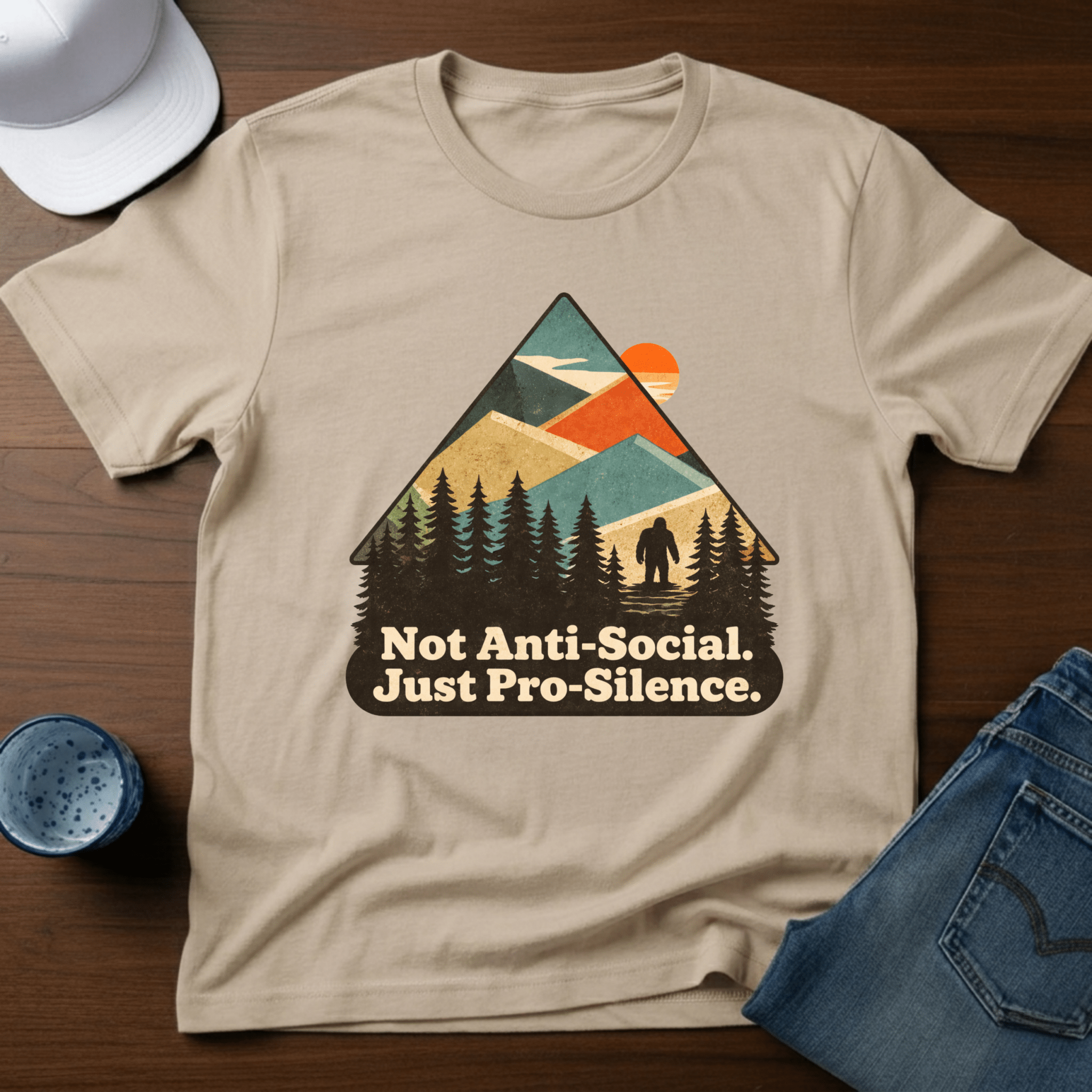 Not Anti - Social. - Just Pro - Silence T-Shirt - Deadpan Outdoors Co.