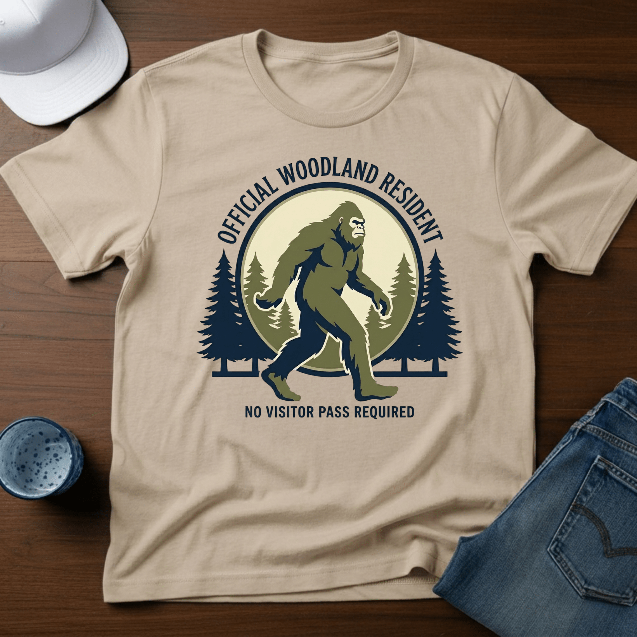 Official Woodland Resident No Visitor Pass Required T-Shirt - Deadpan Outdoors Co.