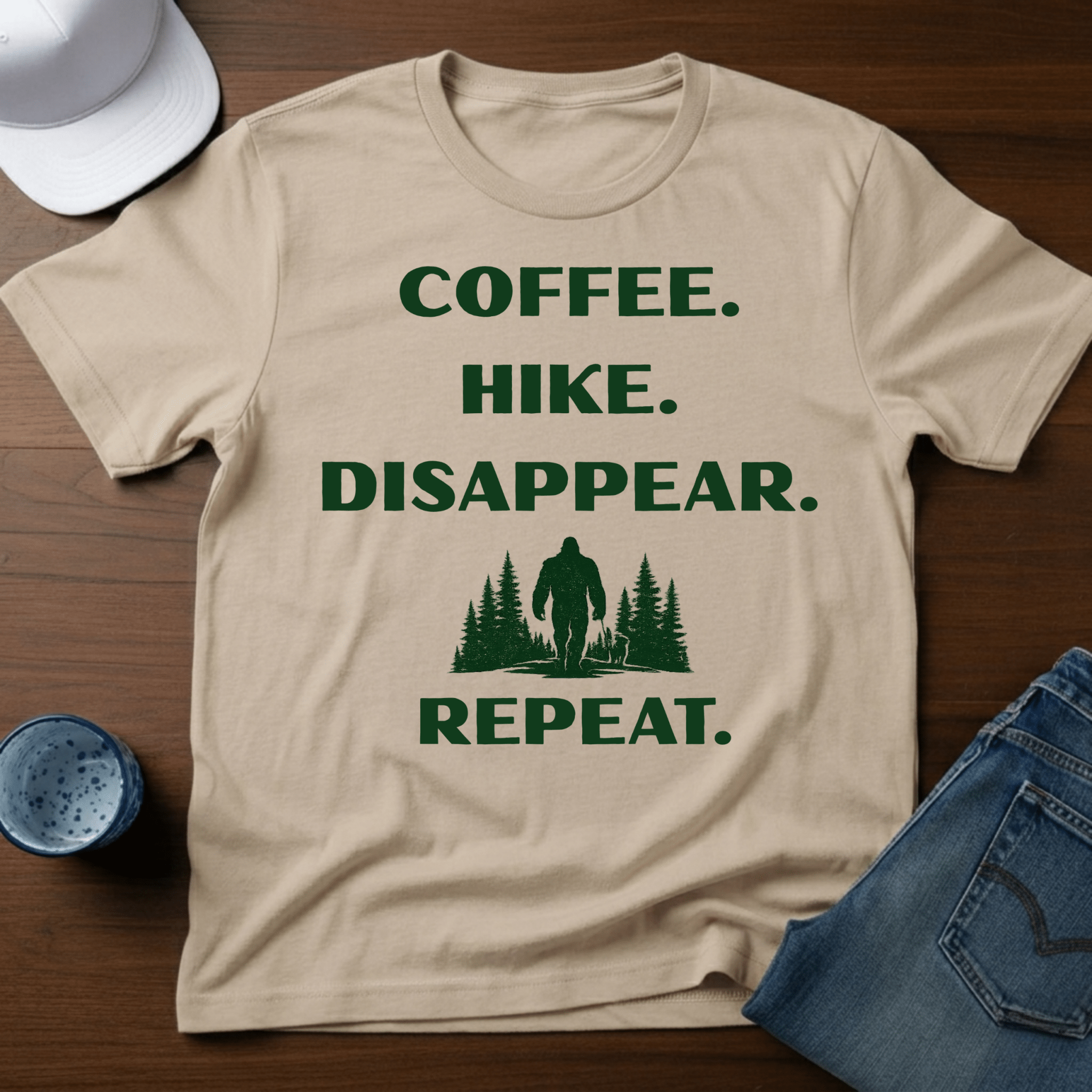 Coffee. Hike. Disappear. Repeat. T-Shirt - Deadpan Outdoors Co.