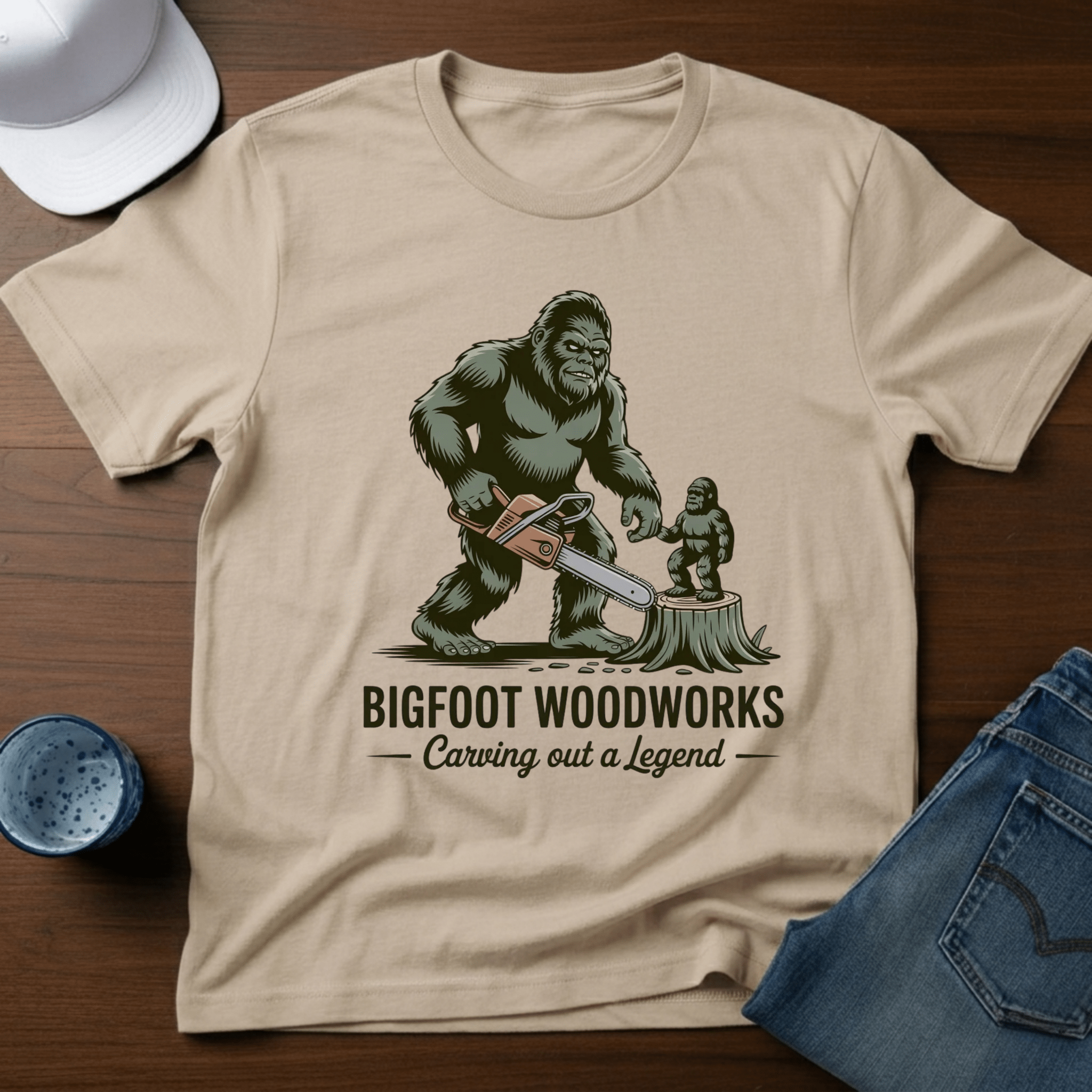 Bigfoot Woodworks - Carving Out A Legend T-Shirt - Deadpan Outdoors Co.