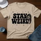 Stay Weird T-Shirt - Bigfoot Humor Tee - Deadpan Outdoors Co.