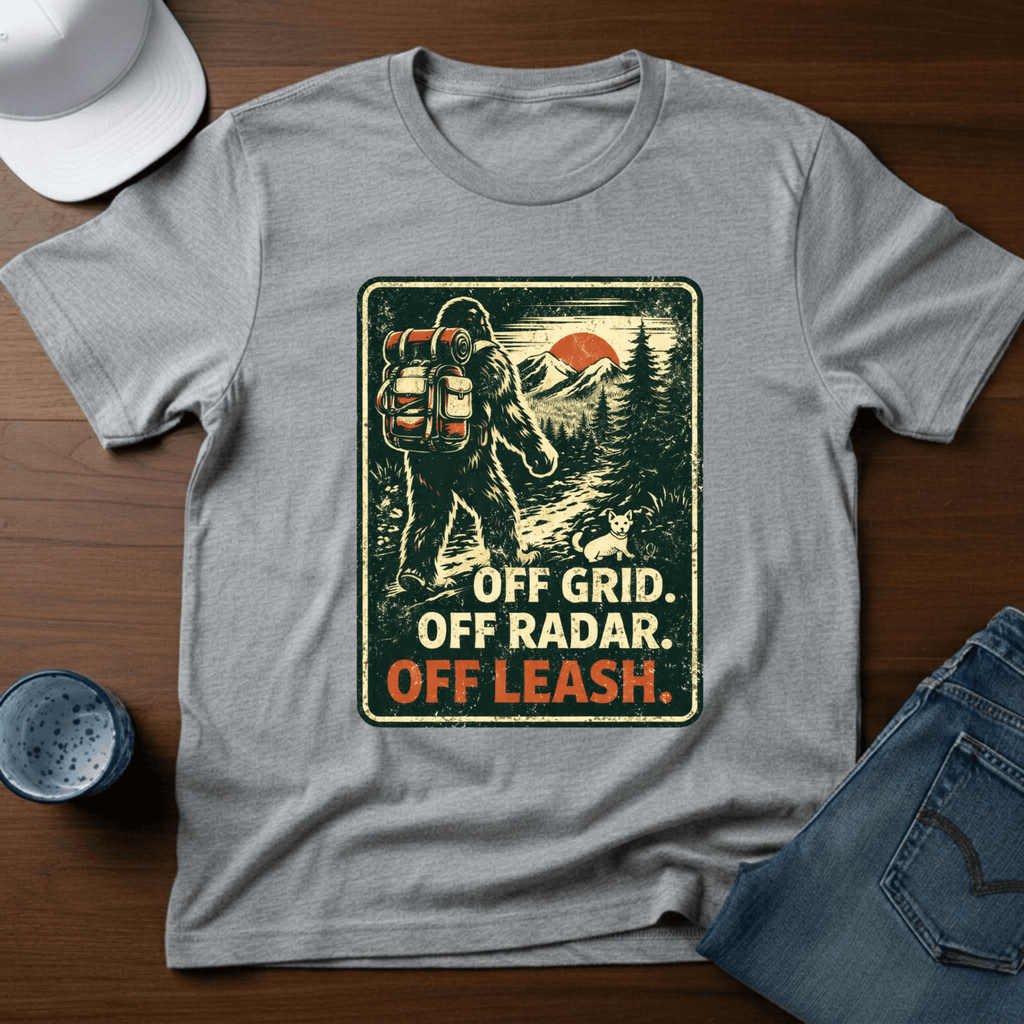 Off Grid. Off Radar. Off Leash T-Shirt - Deadpan Outdoors Co.