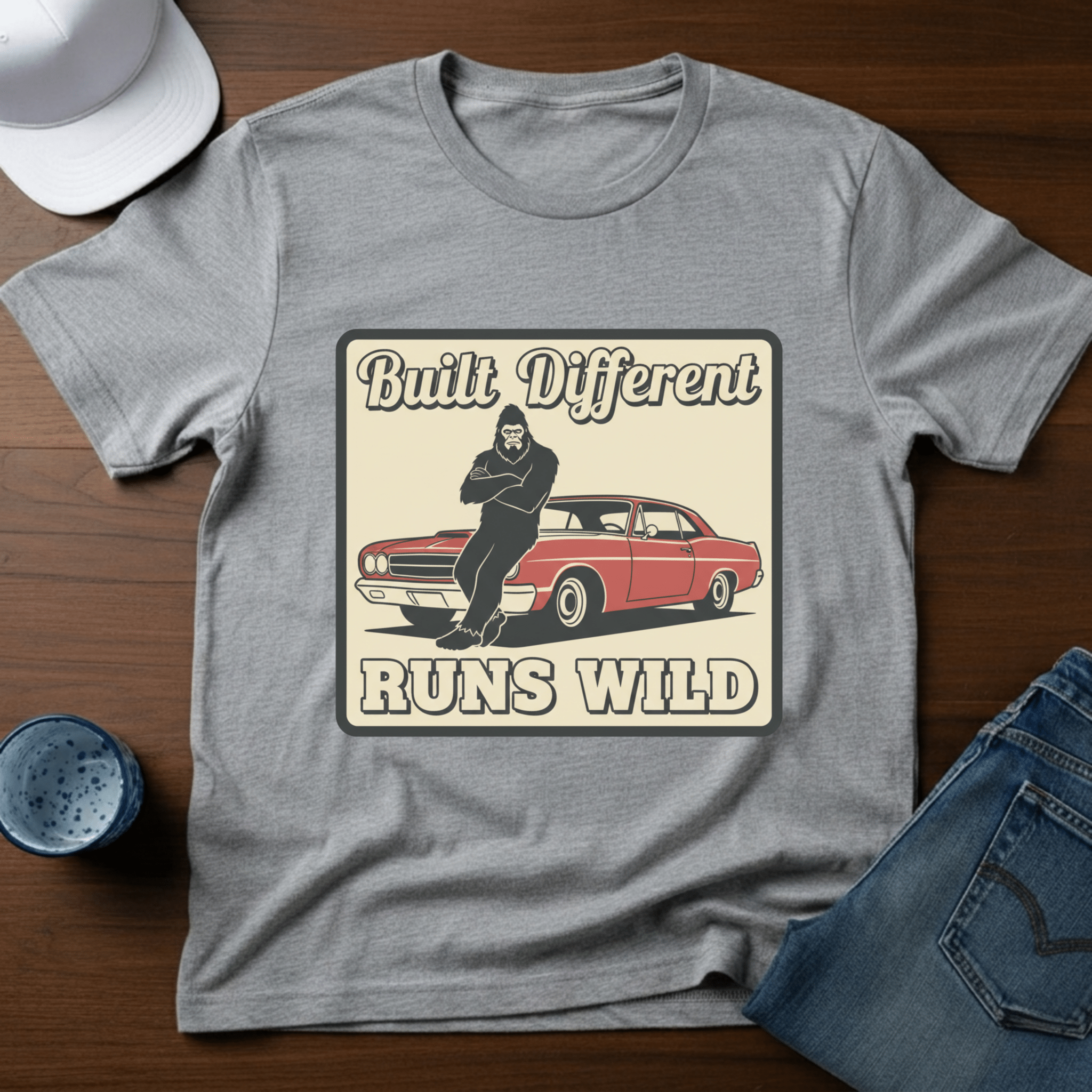 Built Different Runs Wild T-Shirt - Deadpan Outdoors Co.