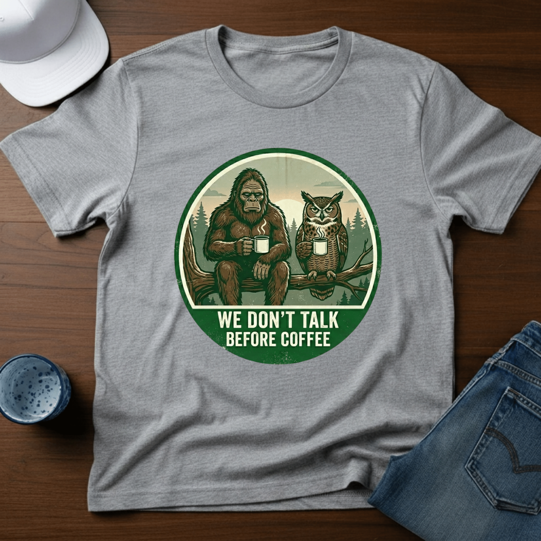 We Don't Talk Before Coffee T-Shirt - Deadpan Outdoors Co.
