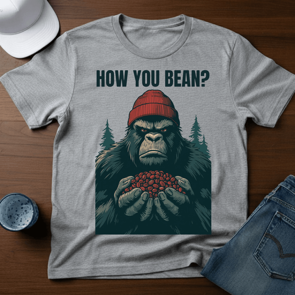 How You Bean T-Shirt - Funny Sasquatch Coffee Tee - Deadpan Outdoors Co.