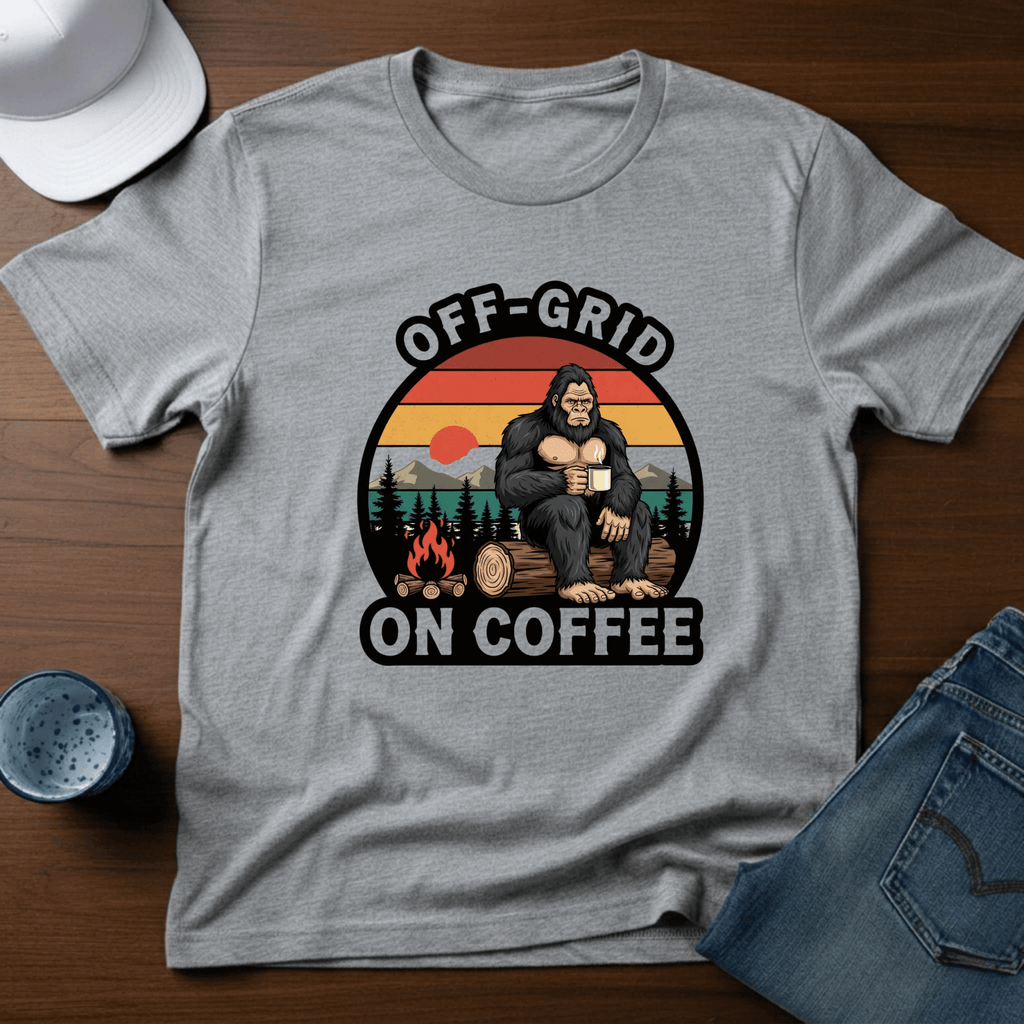 Off - Grid On Coffee T-Shirt - Deadpan Outdoors Co.