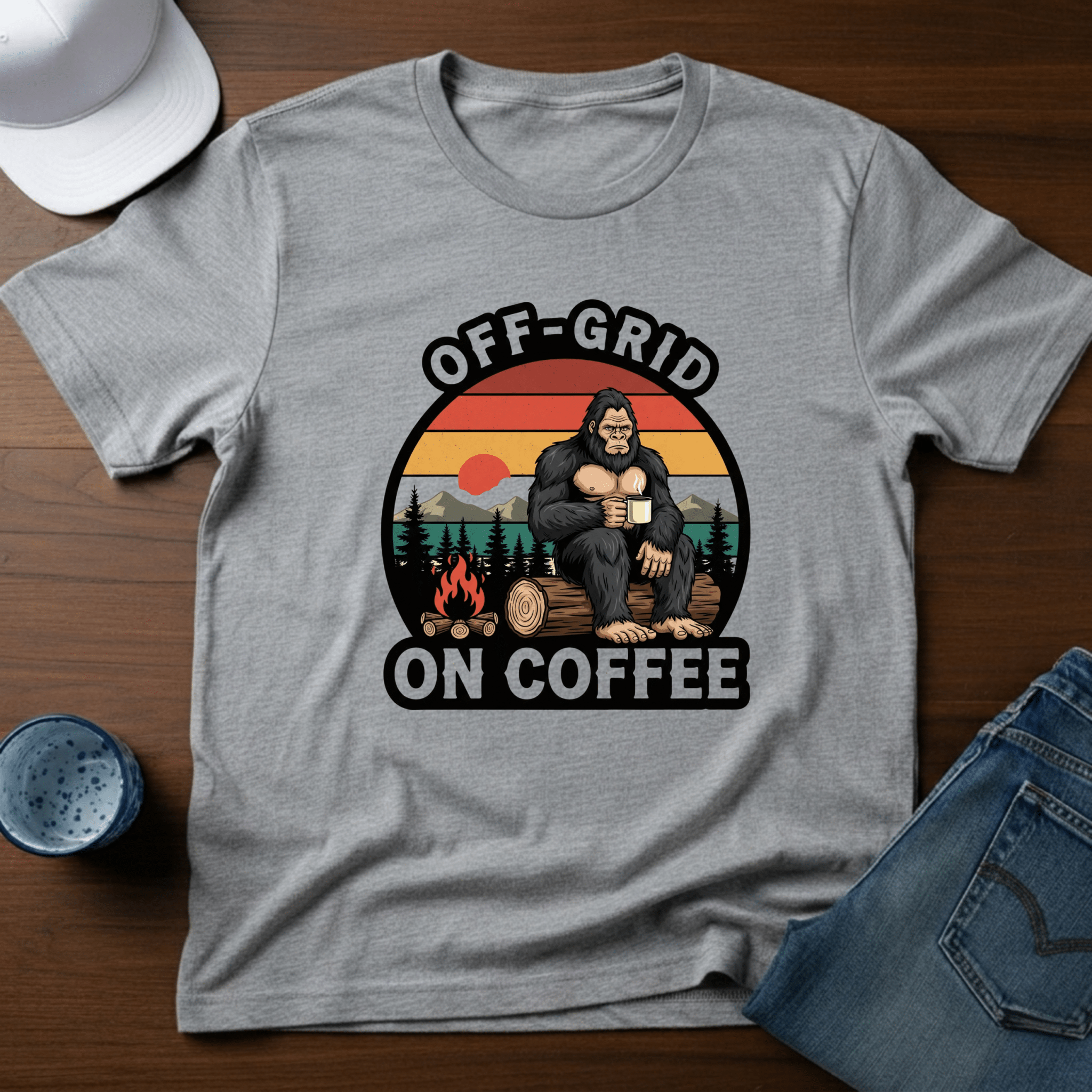 Off - Grid On Coffee T-Shirt - Deadpan Outdoors Co.
