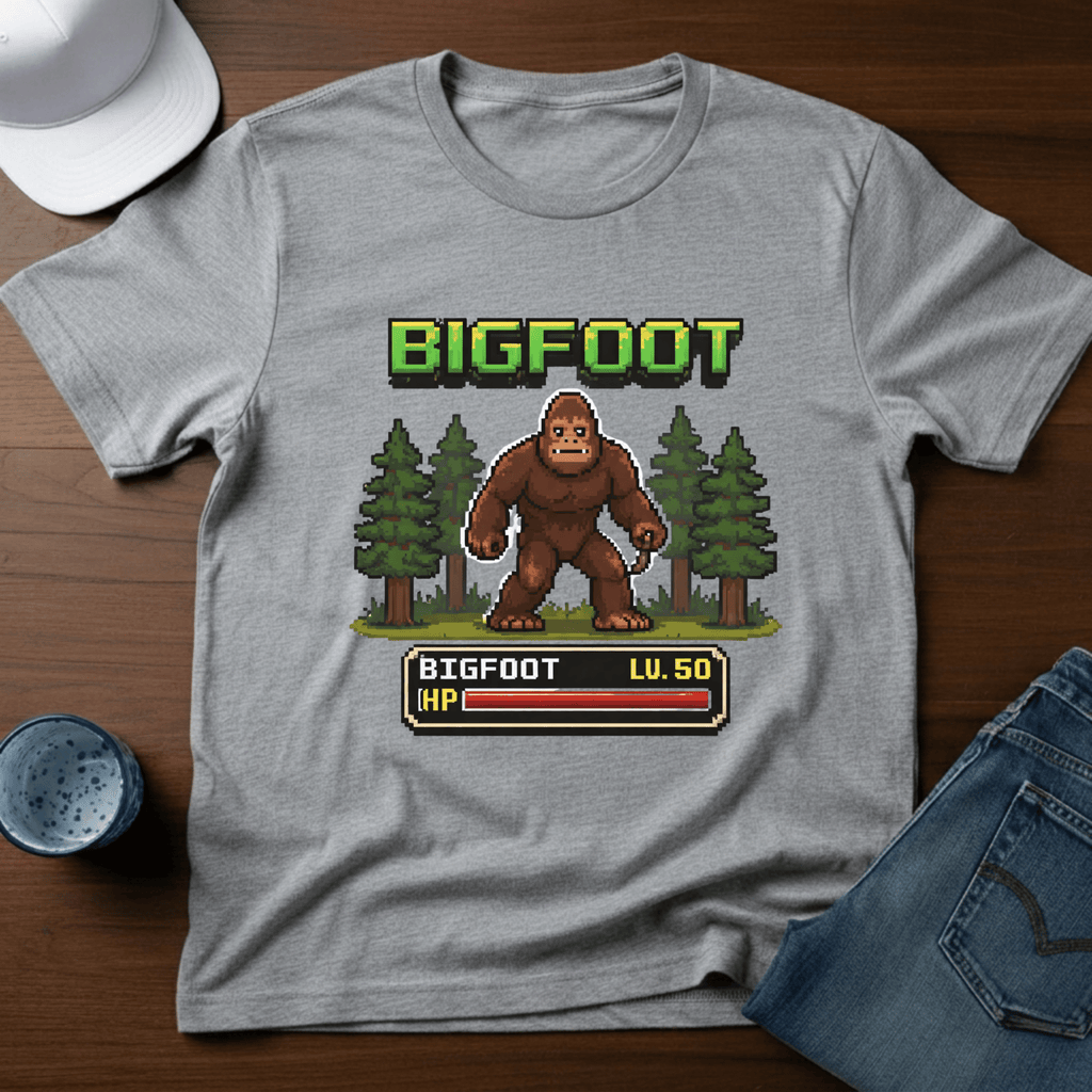 Bigfoot Retro Game T-Shirt - Deadpan Outdoors Co.