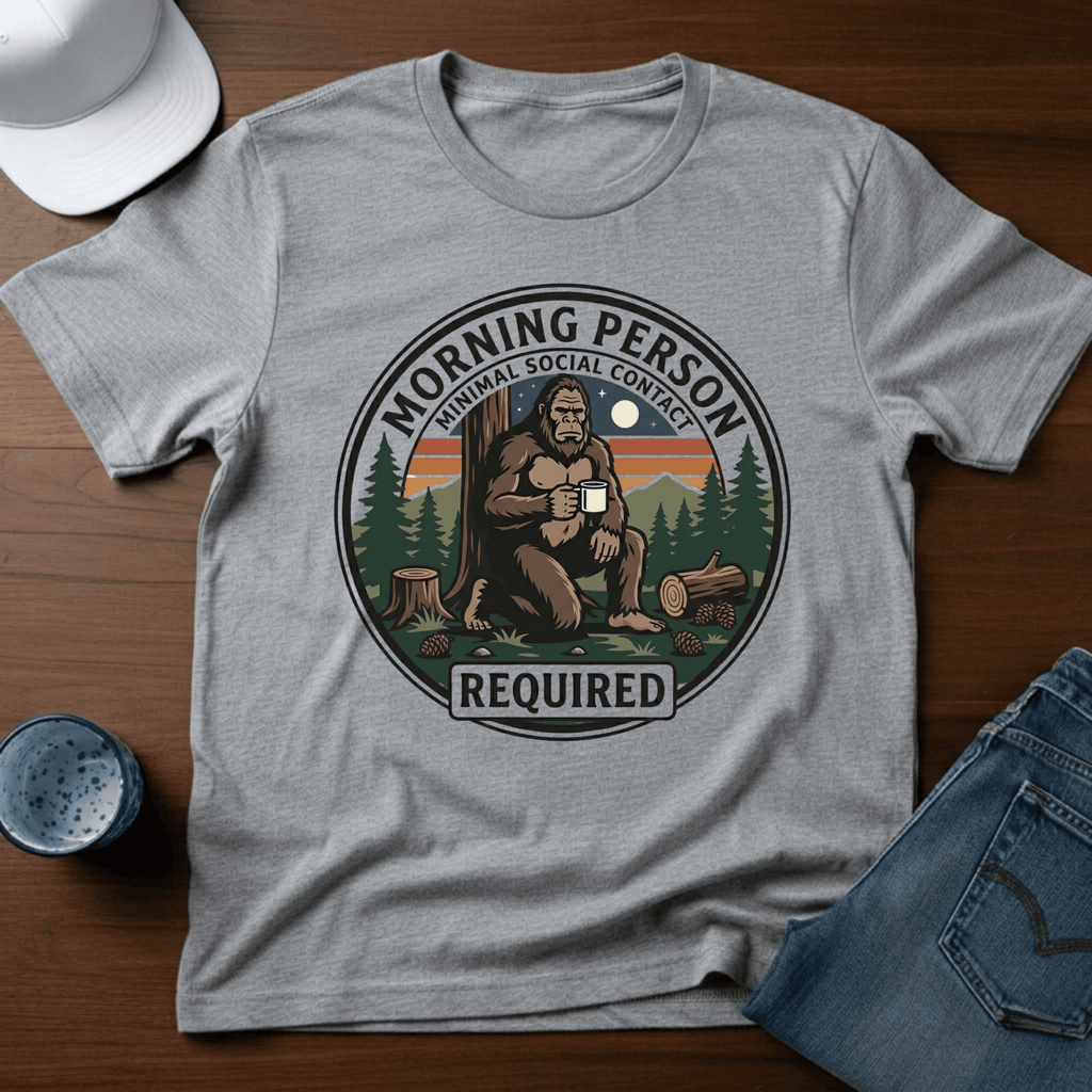 Morning Person Minimal Social Contact Required T-Shirt - Deadpan Outdoors Co.