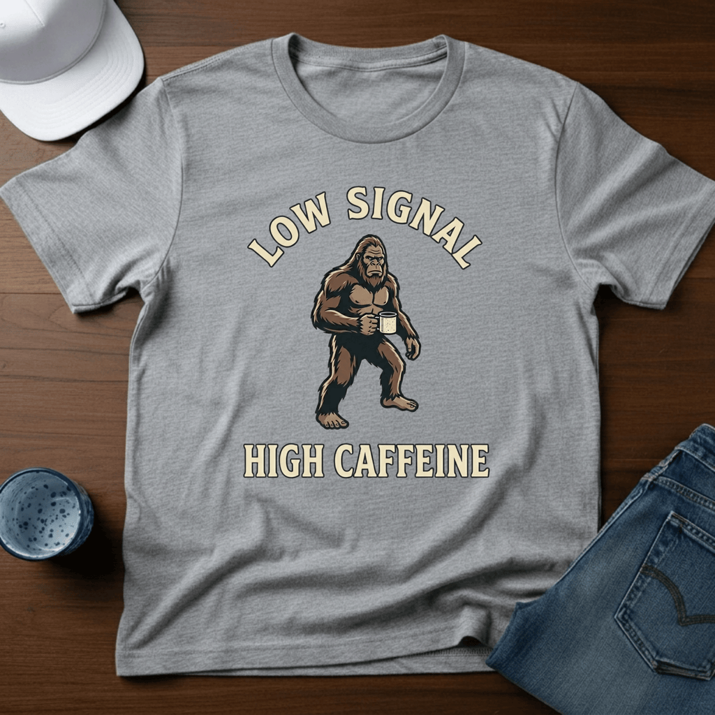 Low Signal High Caffeine T-Shirt - Deadpan Outdoors Co.