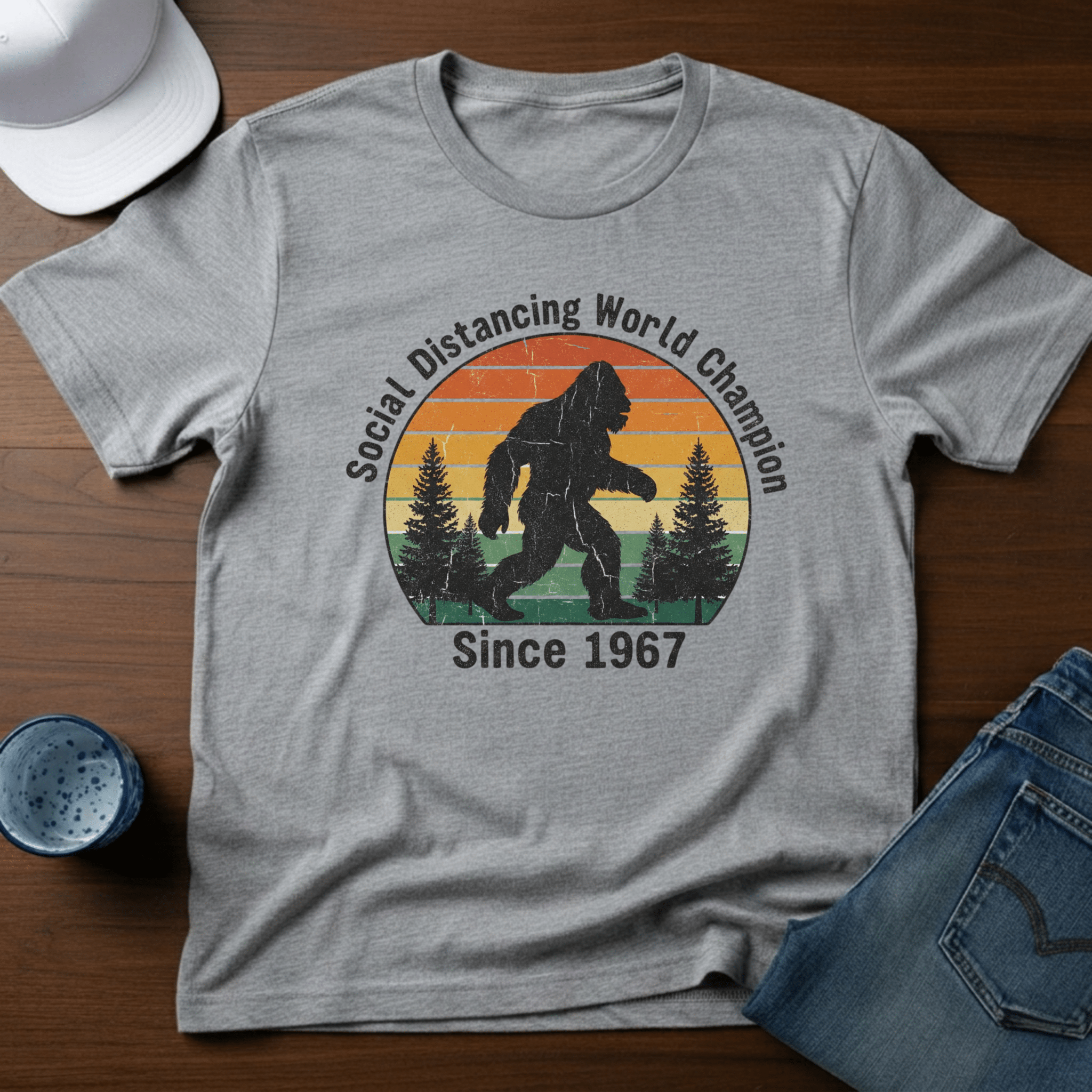 Social Distancing World Champion T-Shirt - Deadpan Outdoors Co.