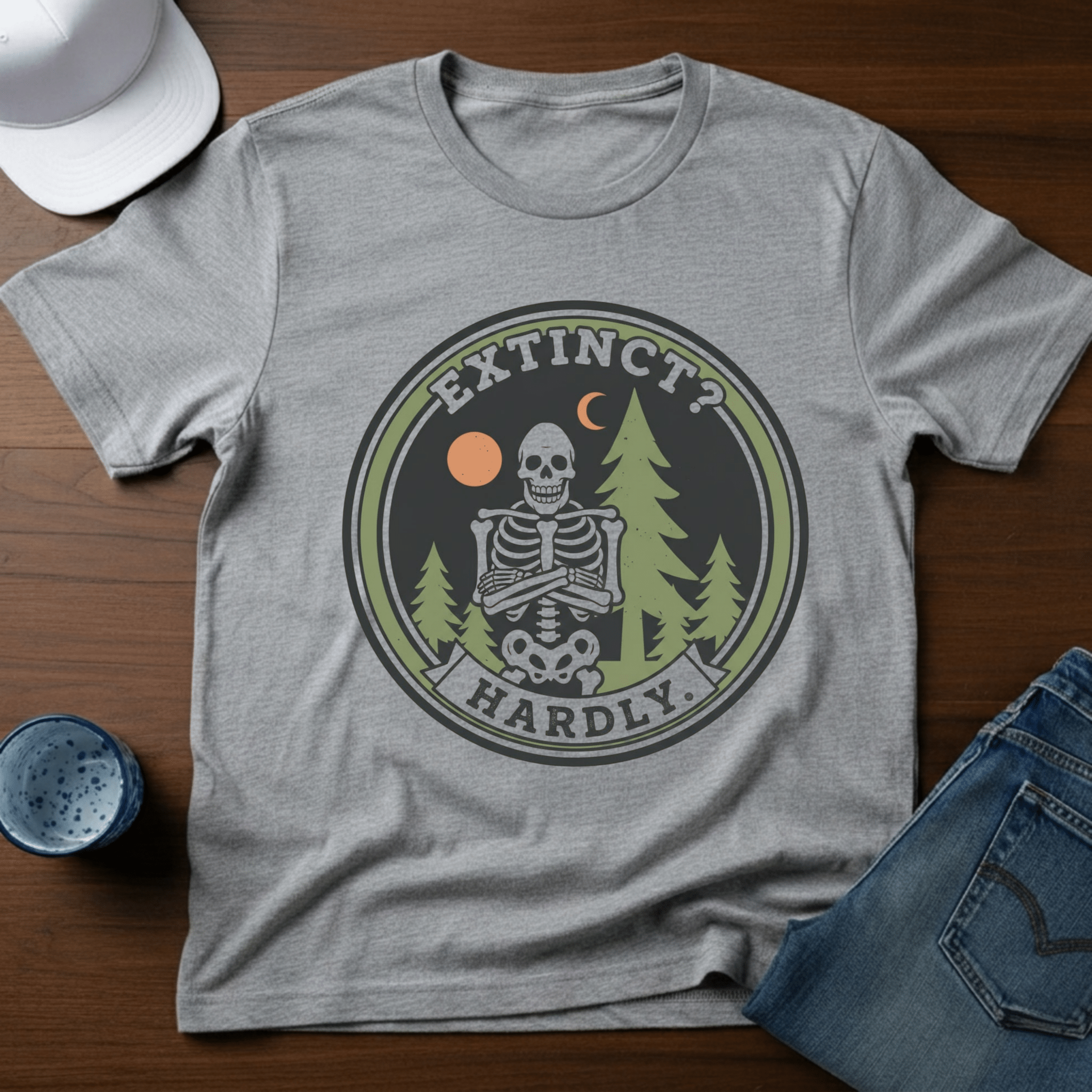 Extinct? Hardly T-Shirt - Deadpan Outdoors Co.