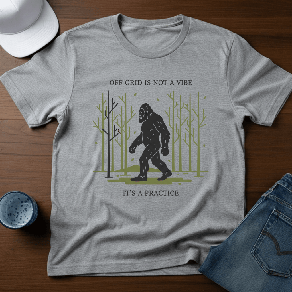 Off Grid Is Not A Vibe It's A Practice T-Shirt - Deadpan Outdoors Co.