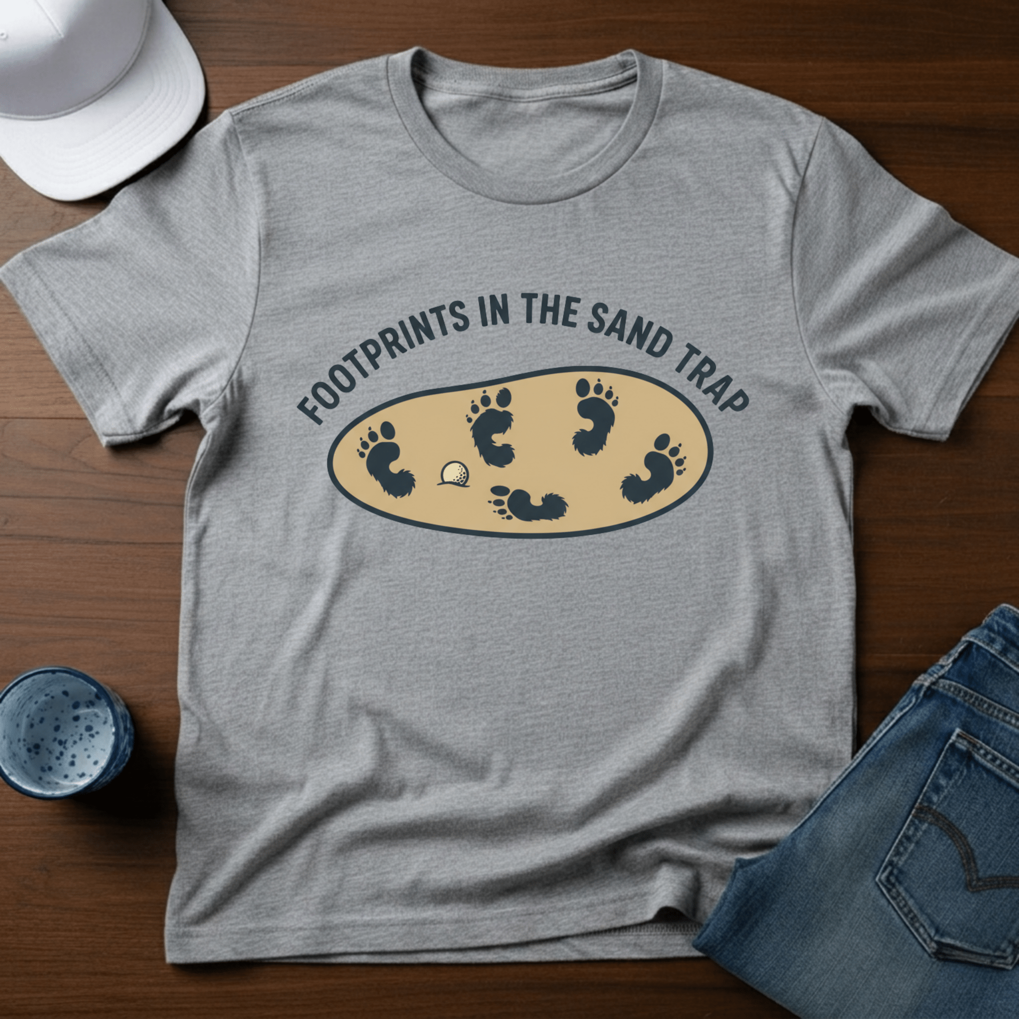 Footprints In The Sandtrap T-Shirt - Deadpan Outdoors Co.