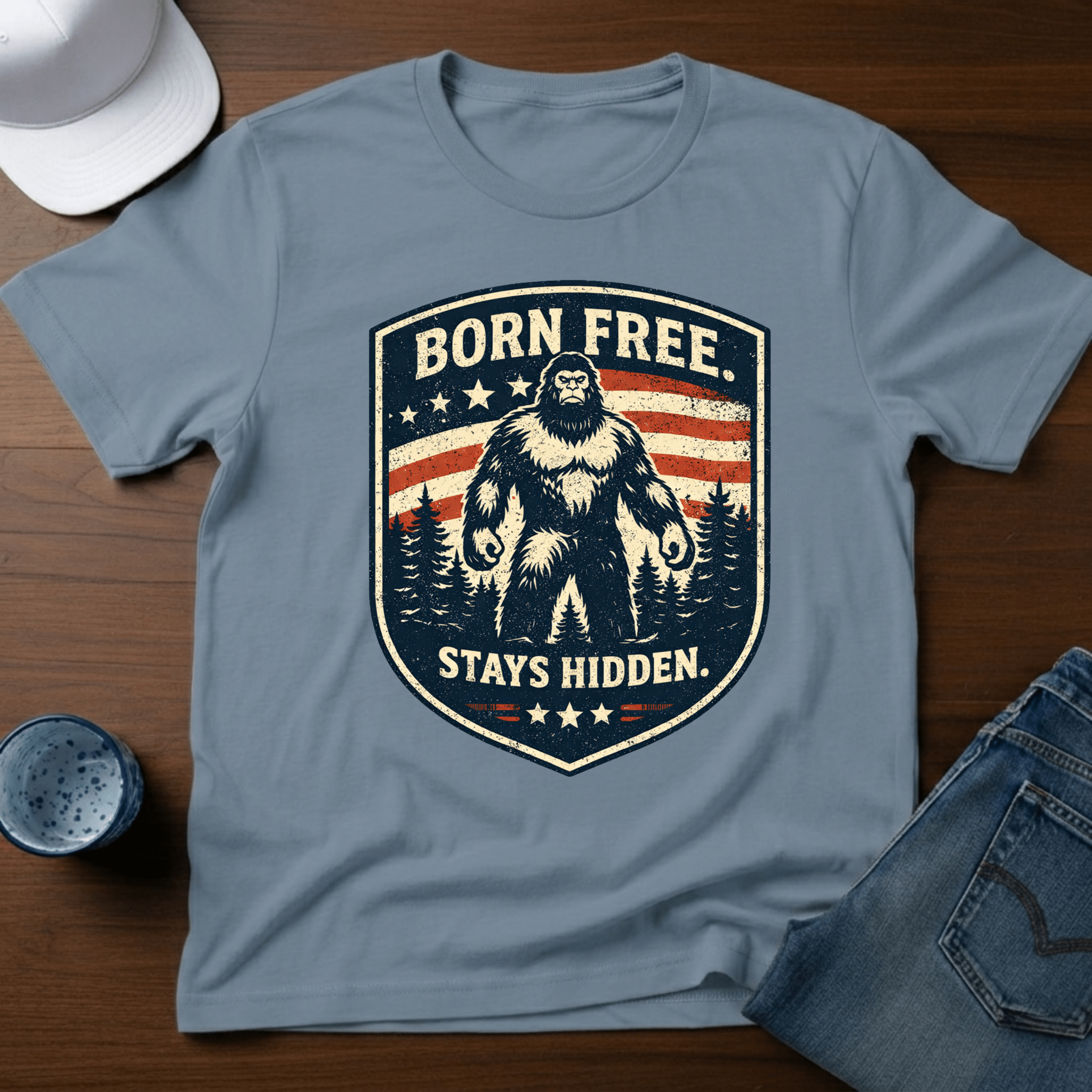 Born Free. Stays Hidden. T-Shirt - Deadpan Outdoors Co.