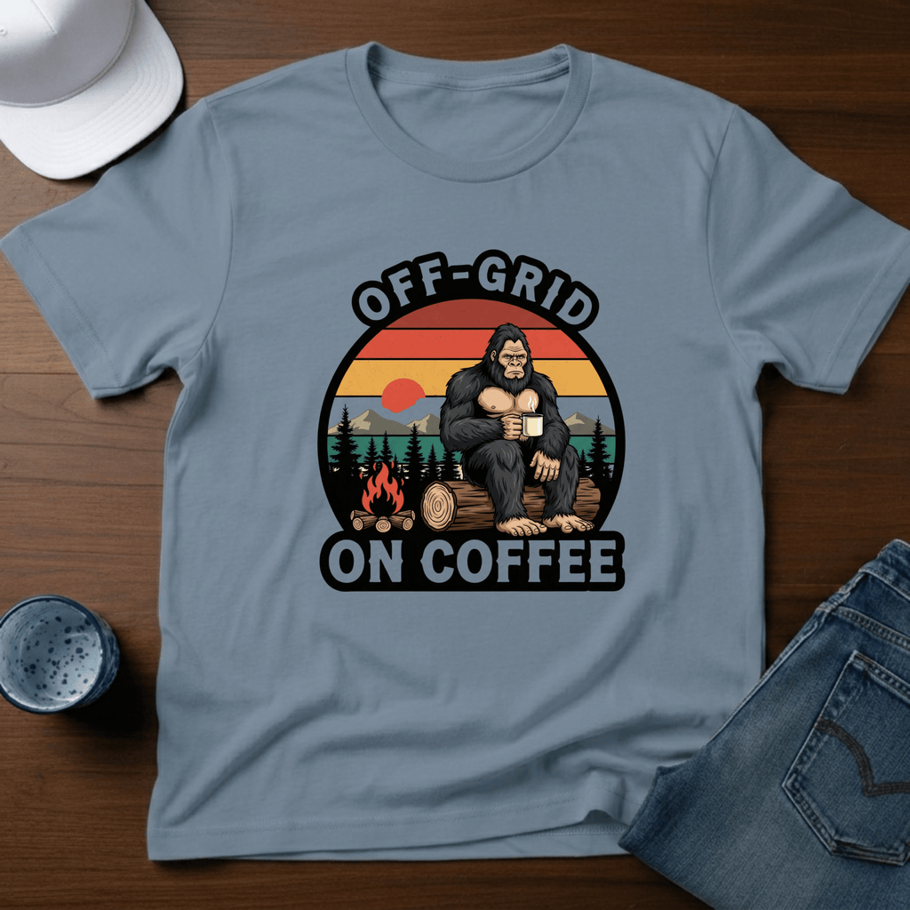 Off - Grid On Coffee T-Shirt - Deadpan Outdoors Co.