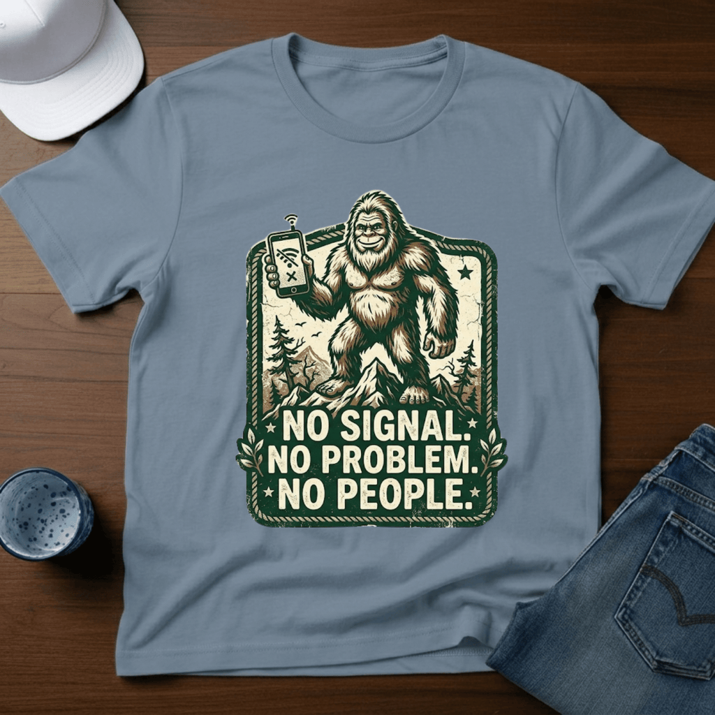 No Signal. No Problem. No People. T-Shirt - Deadpan Outdoors Co.