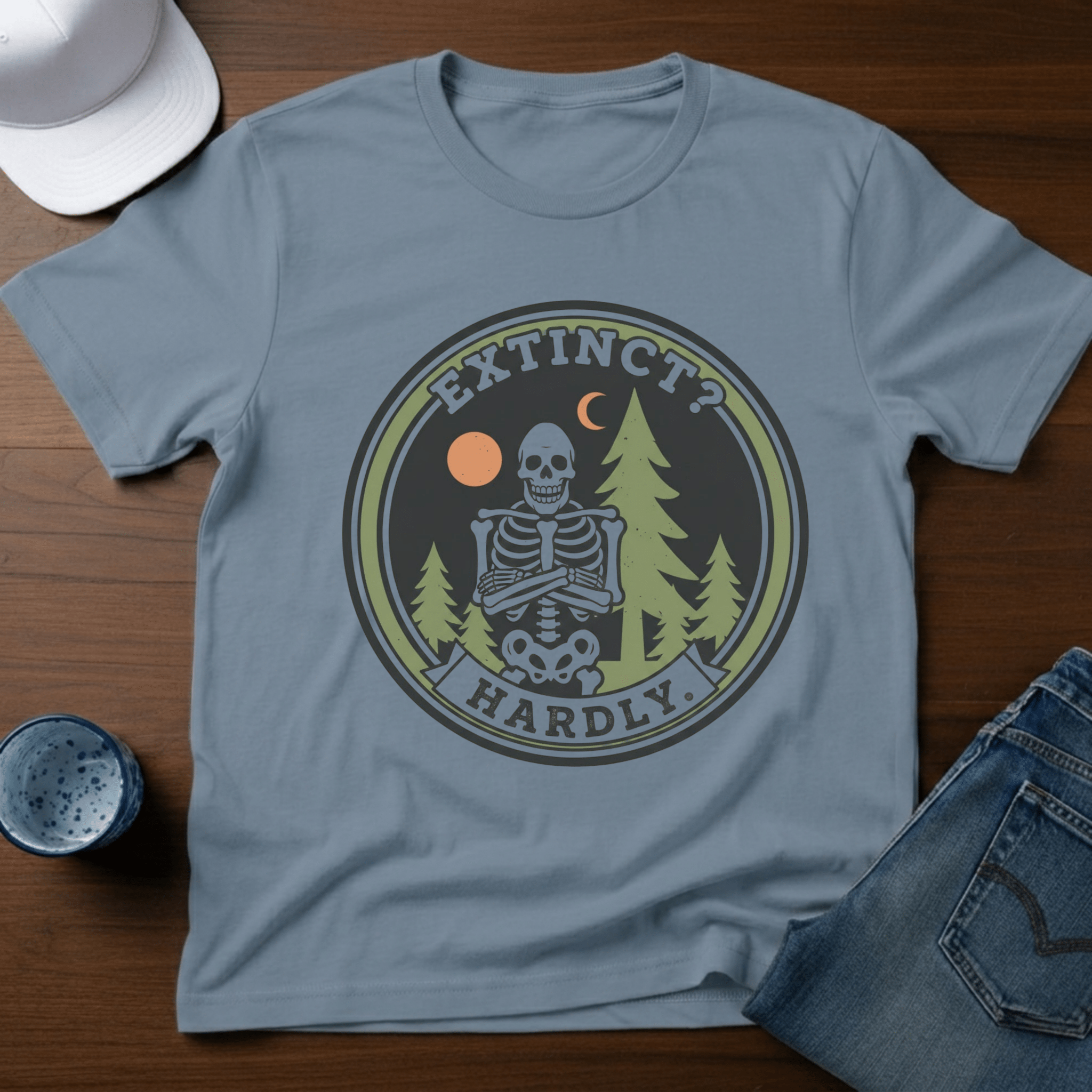 Extinct? Hardly T-Shirt - Deadpan Outdoors Co.